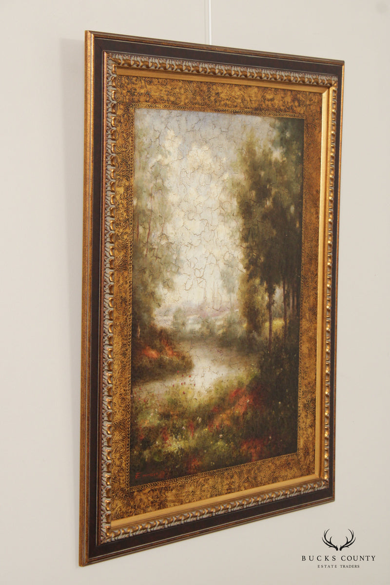 Vintage American Impressionist Style Painting of a Stream, After William Otto Emerson`