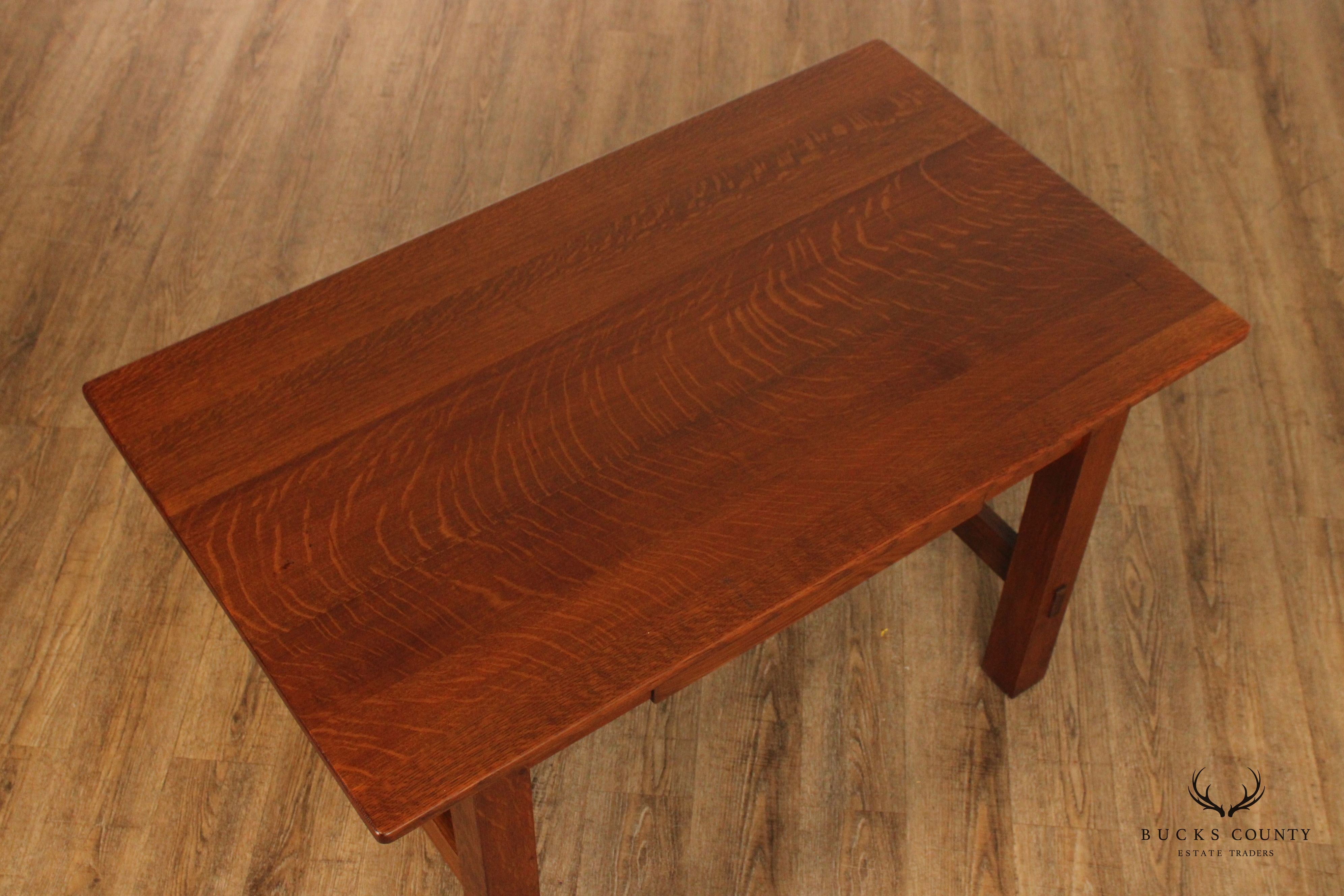 Limbert Mission Oak Library Table or Writing Desk