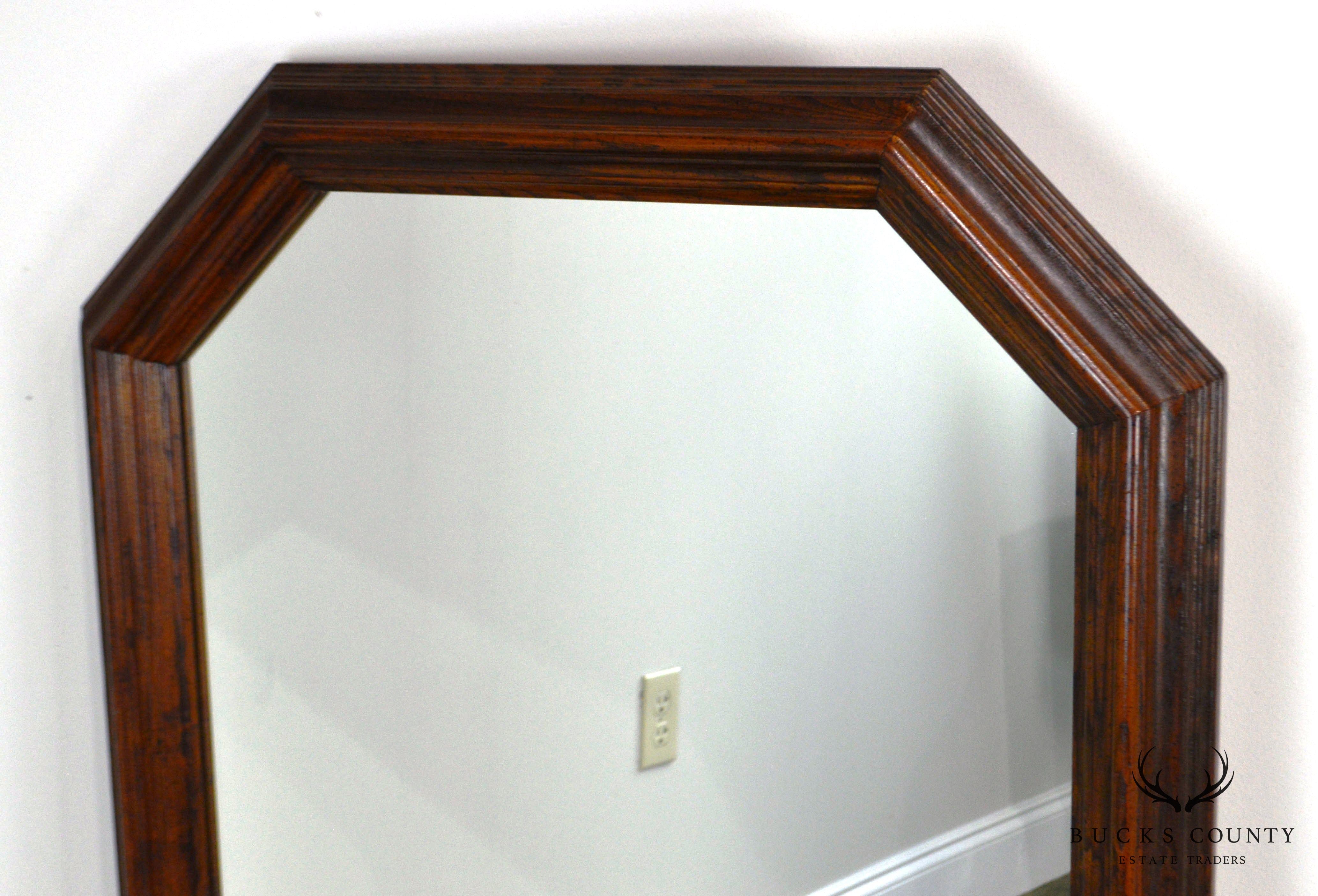 Henredon Vintage Oak Octagon Wall Mirror