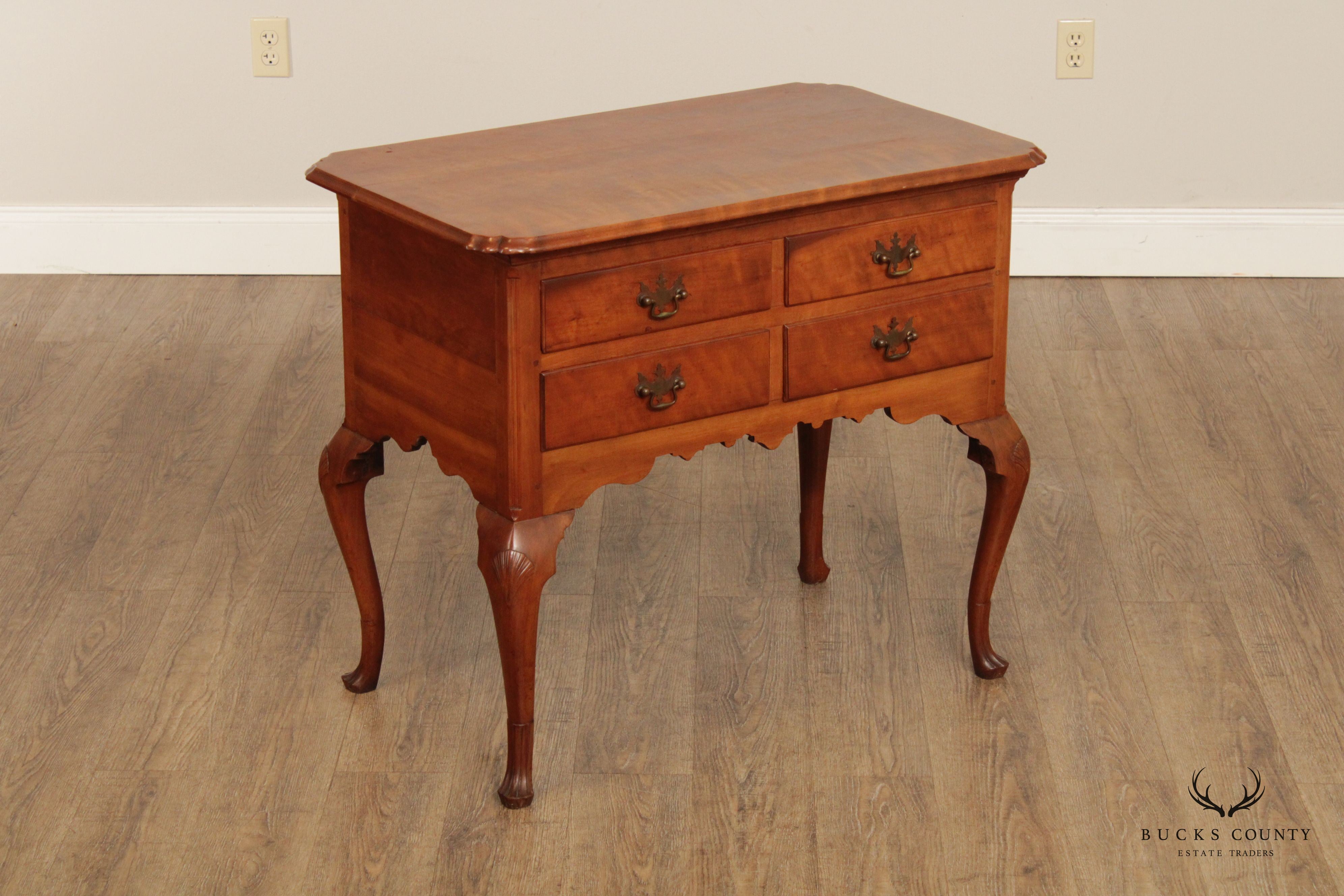 Antique Pennsylvania Queen Anne Four-Drawer Cherry Lowboy