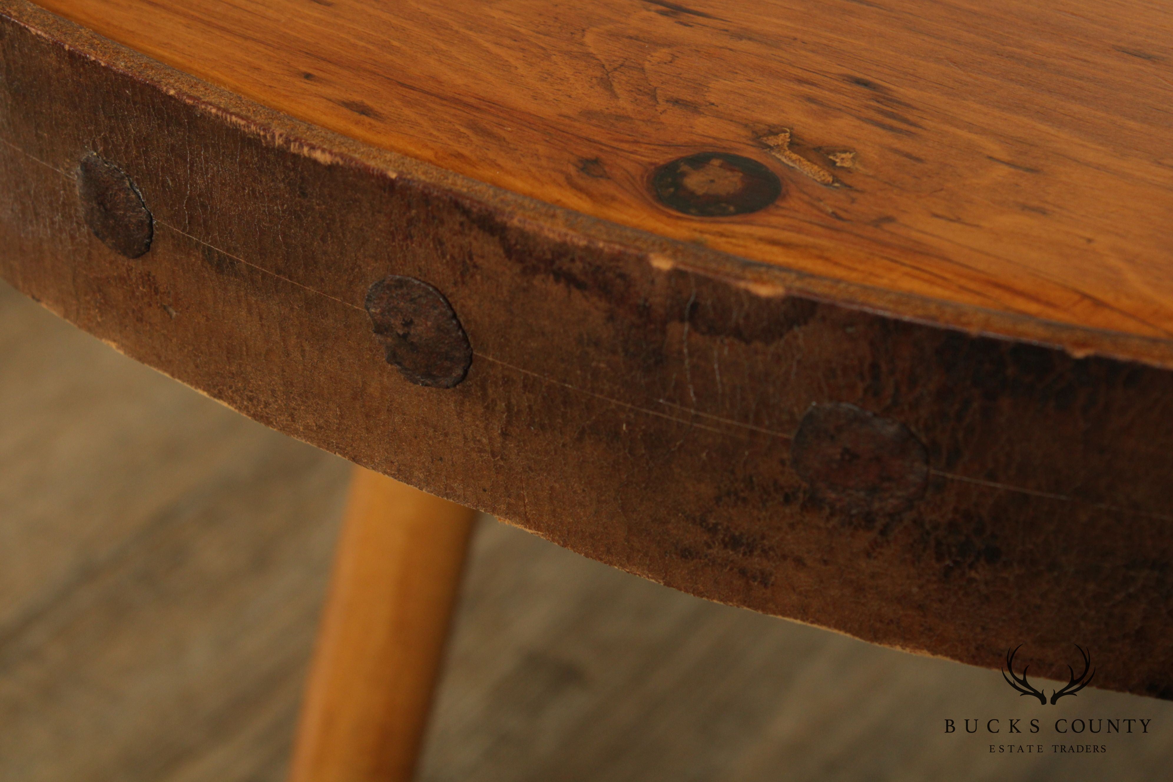 Antique Pine Fireplace Bellows Top Coffee Table