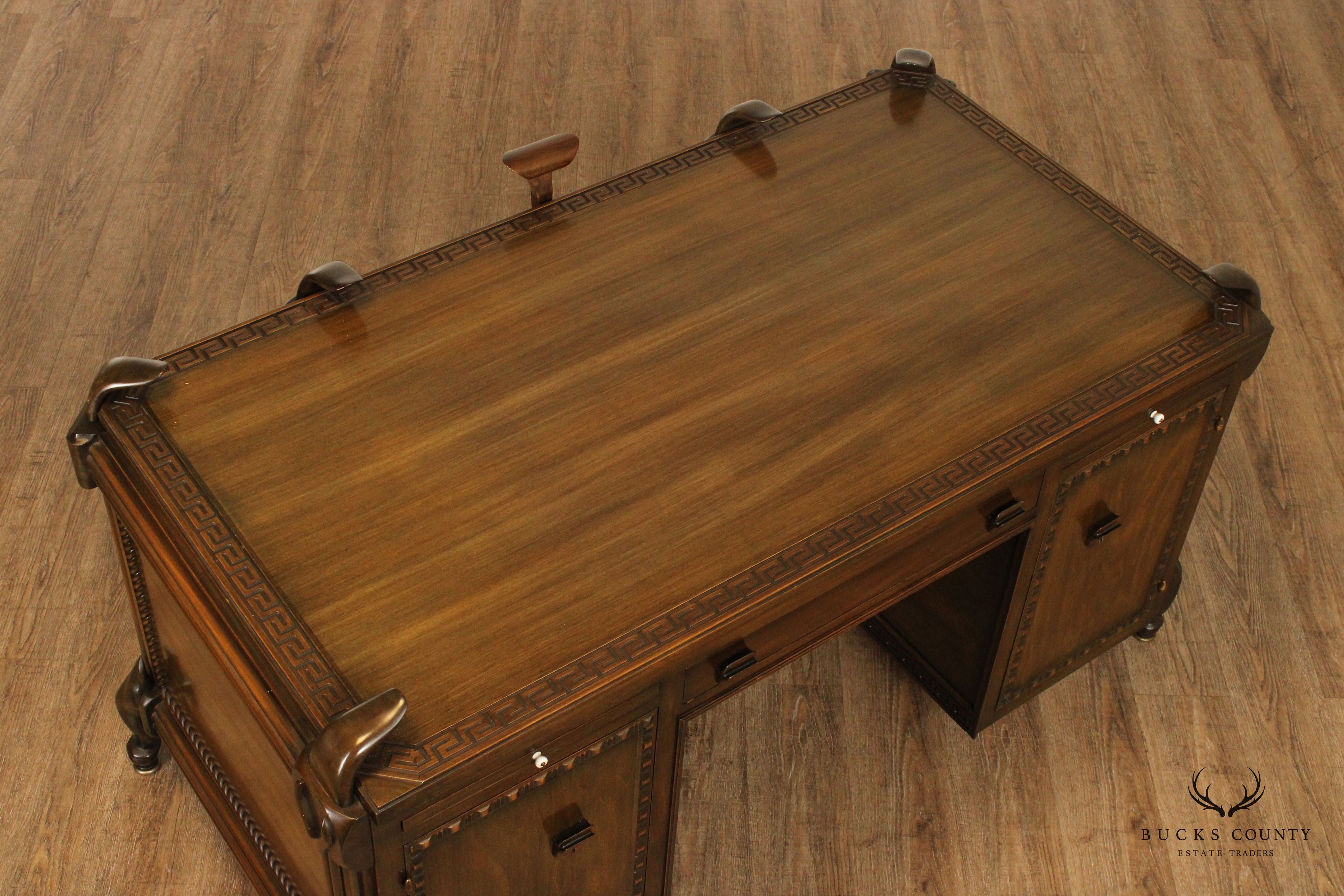 1930' Unusual Custom Sculpted Wood Executive Writing Desk