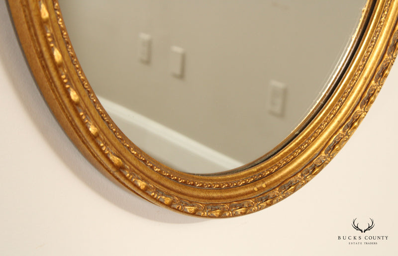 LaBarge Oval Carved Giltwood Wall Mirror