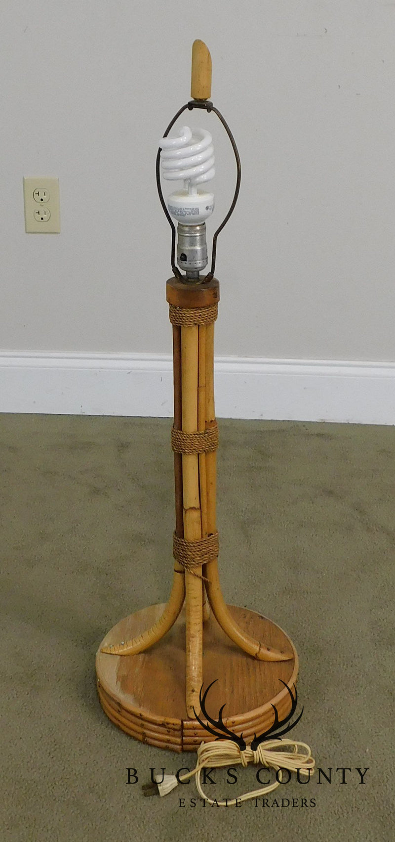 Vintage 1950's Bamboo Table Lamp