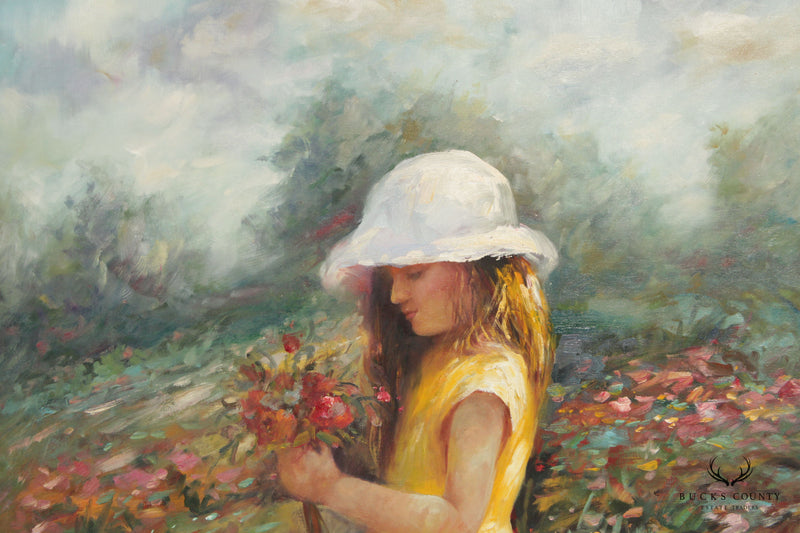 Impressionist Style 'Nature's Child' Original Oil Painting, Signed 'Fergus'