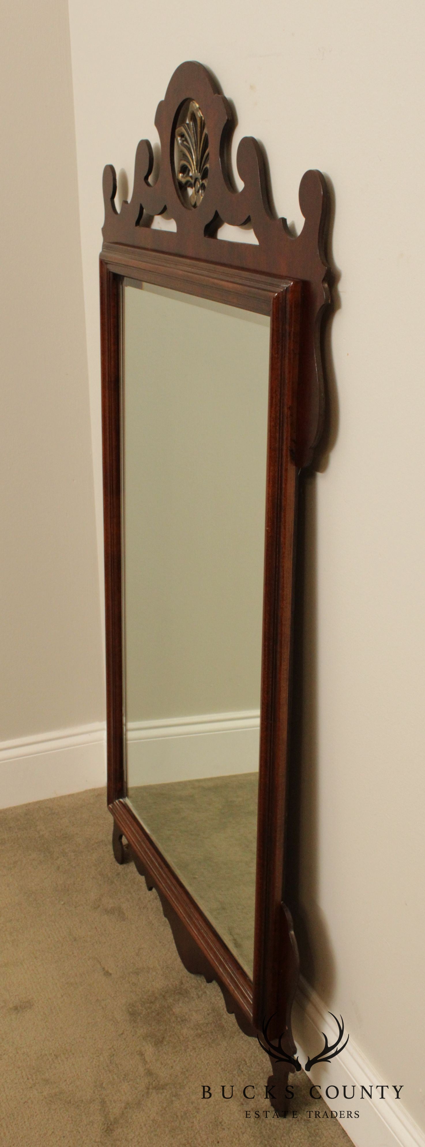 American Drew Mahogany Chippendale Style Wall Mirror