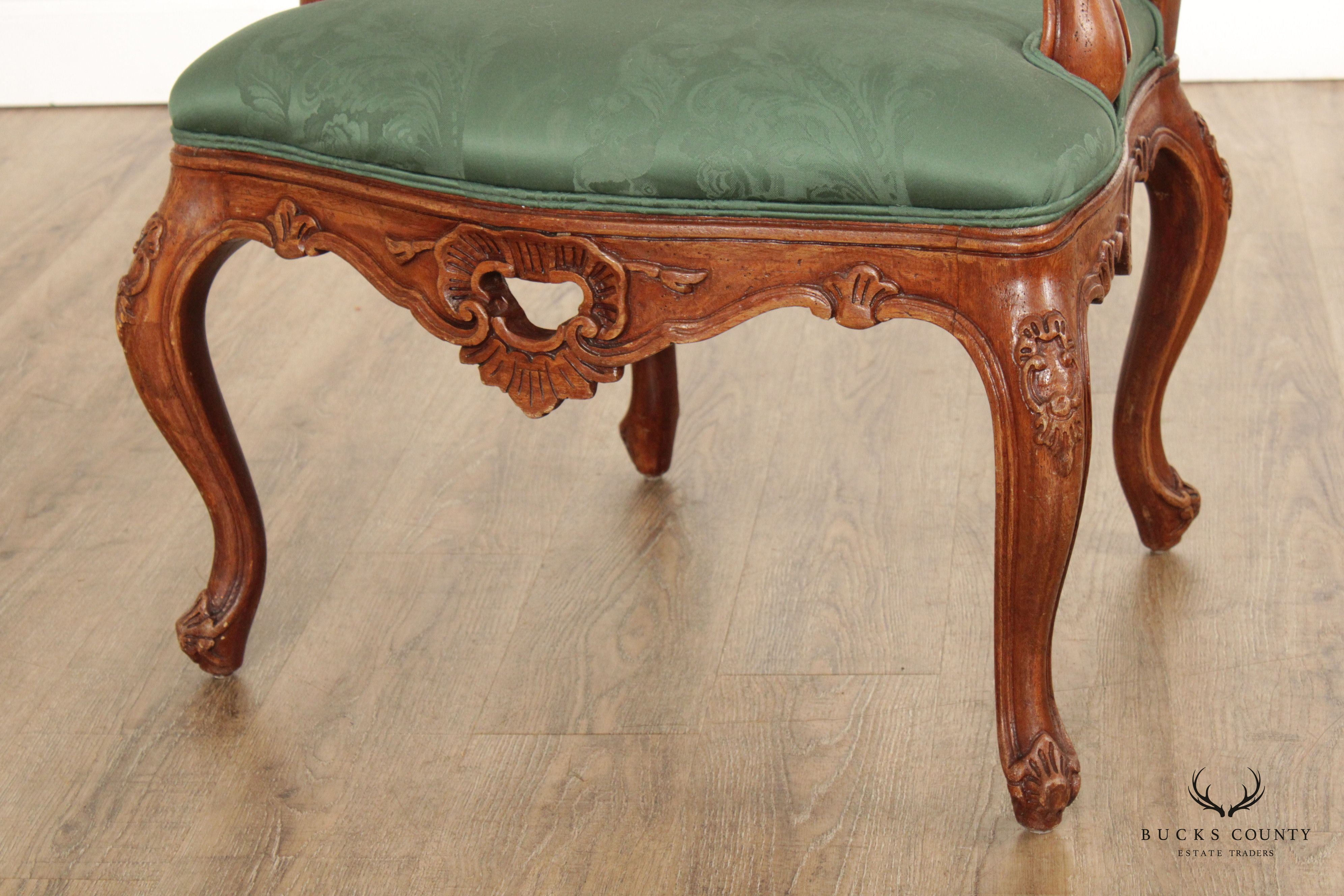 Interior Crafts Rococo Style Carved Armchair