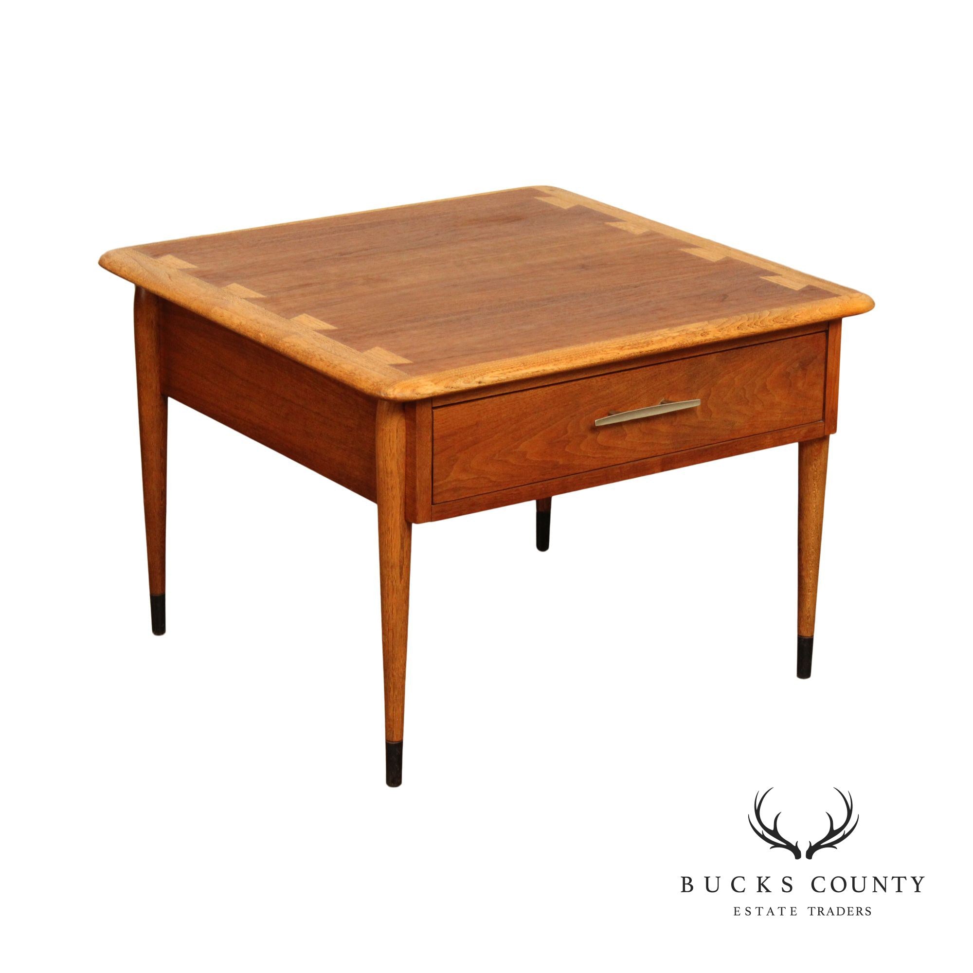 Lane Altavista Mid Century Modern One-Drawer Walnut Side Table