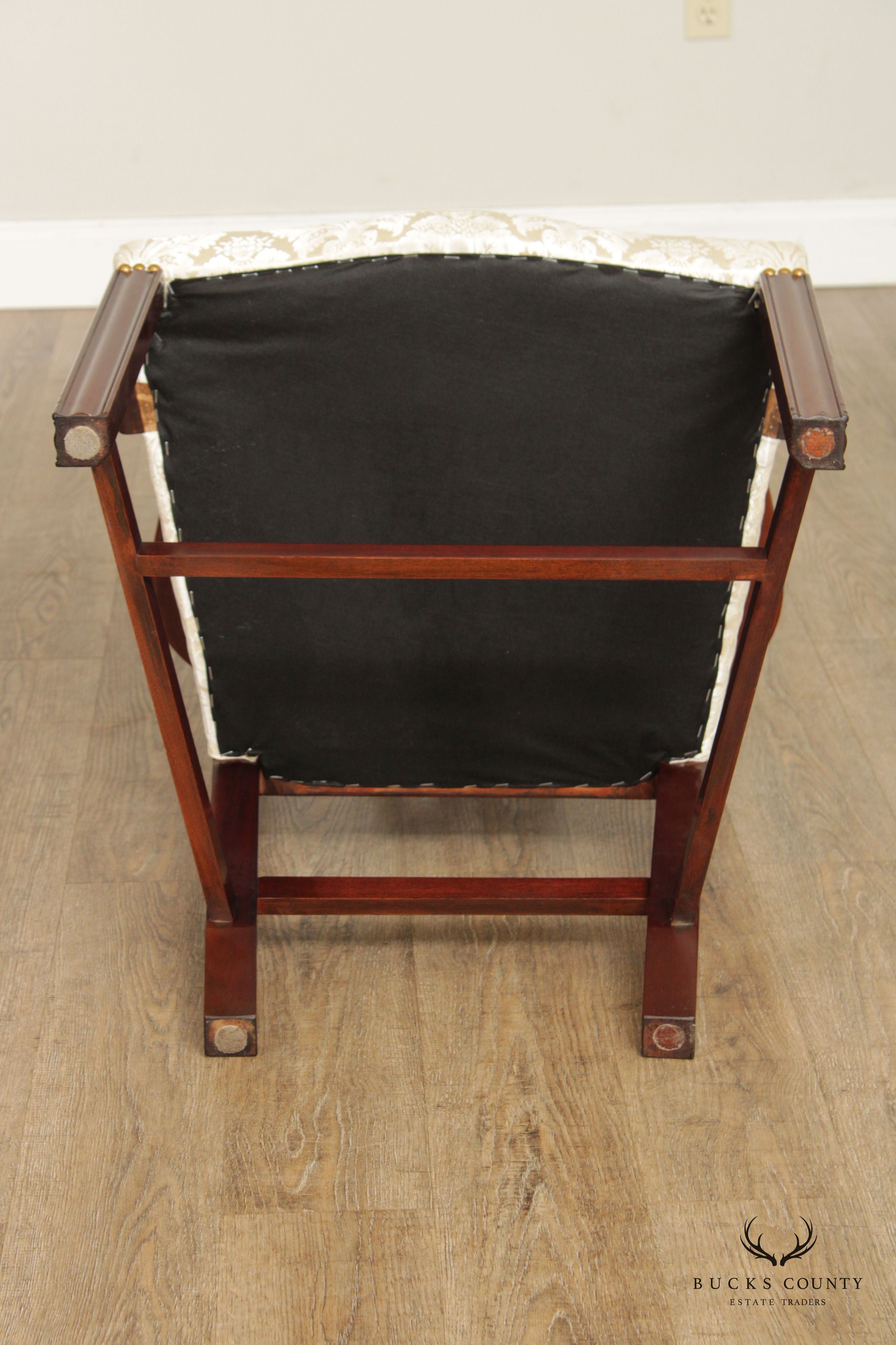 Kindel Chippendale Style Pair Mahogany Armchairs