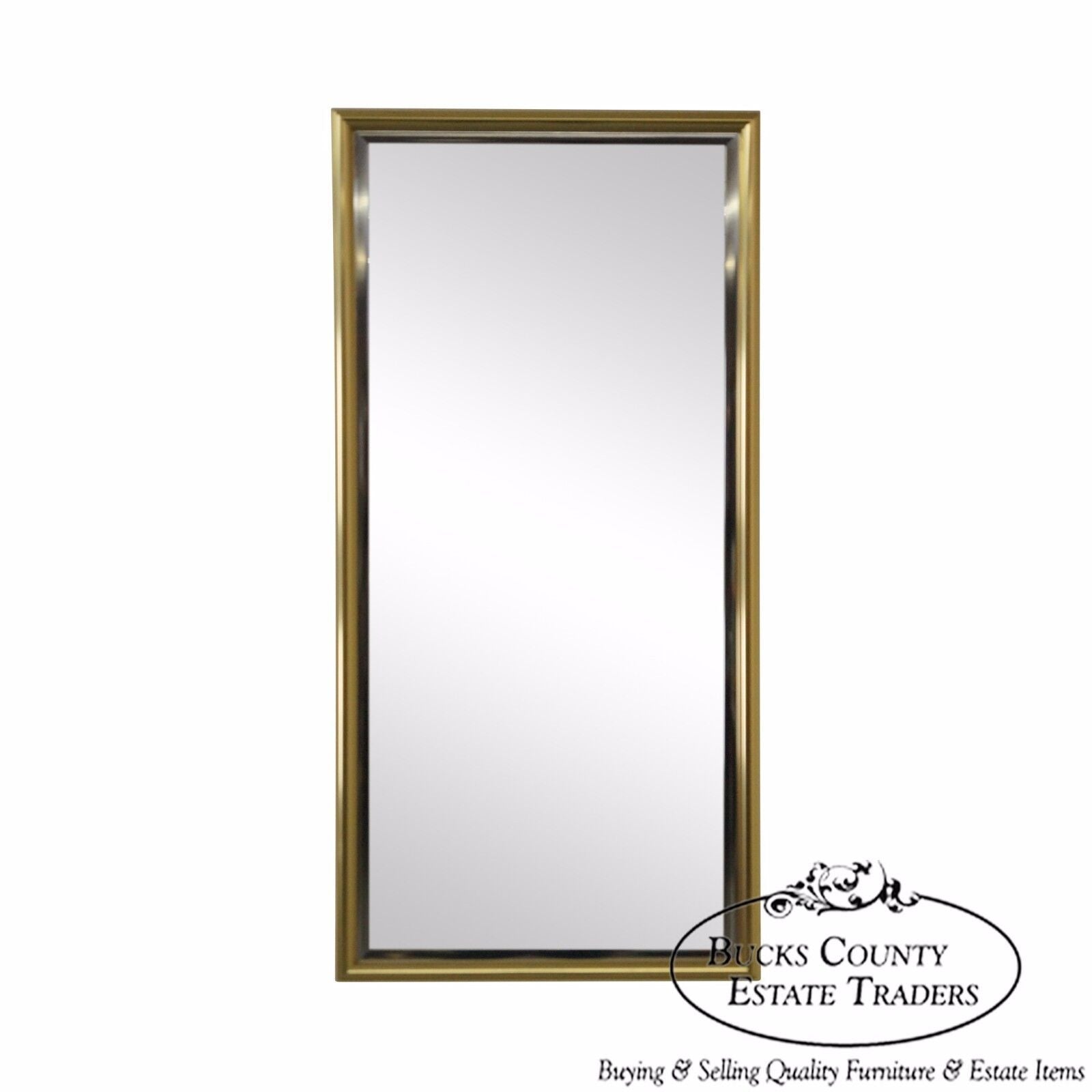 Nielsen Mid Century Modern Brushed Brass Aluminum Frame Wall Mirror