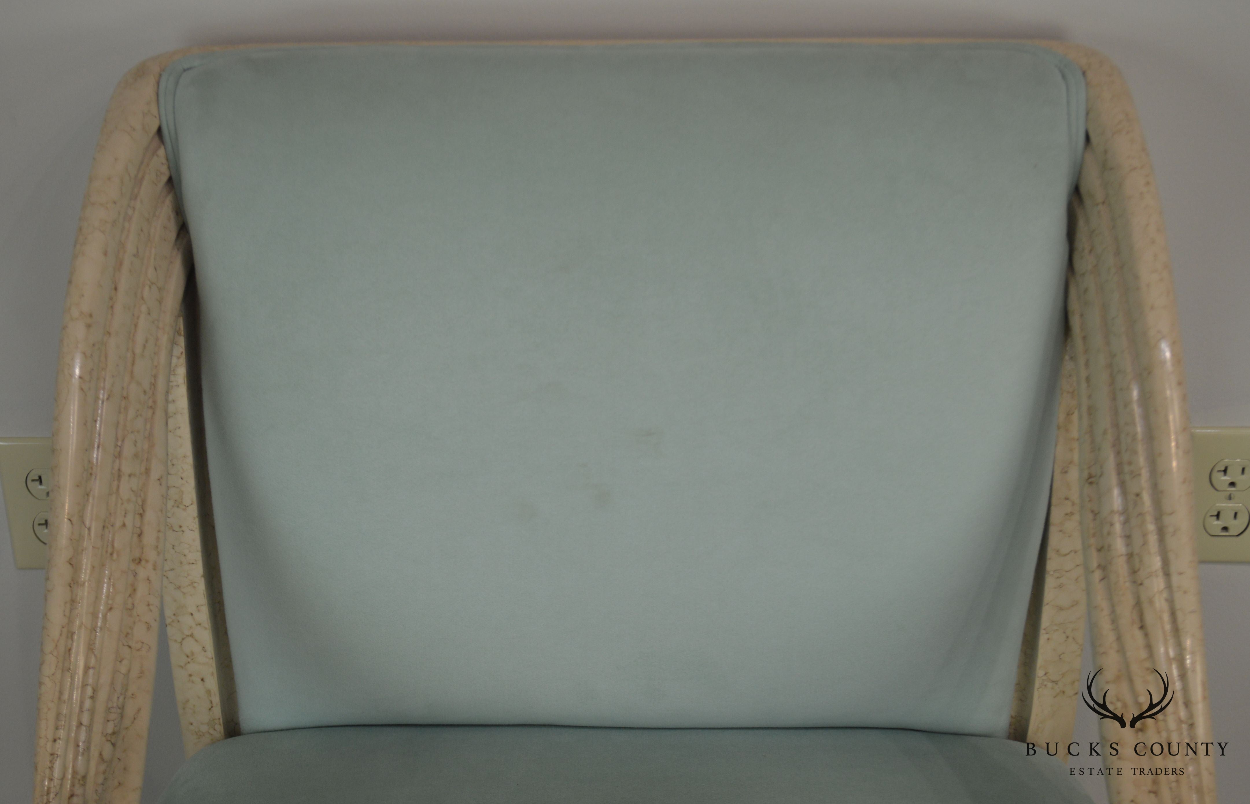 1980's Postmodern Custom Quality Faux Painted Armchairs