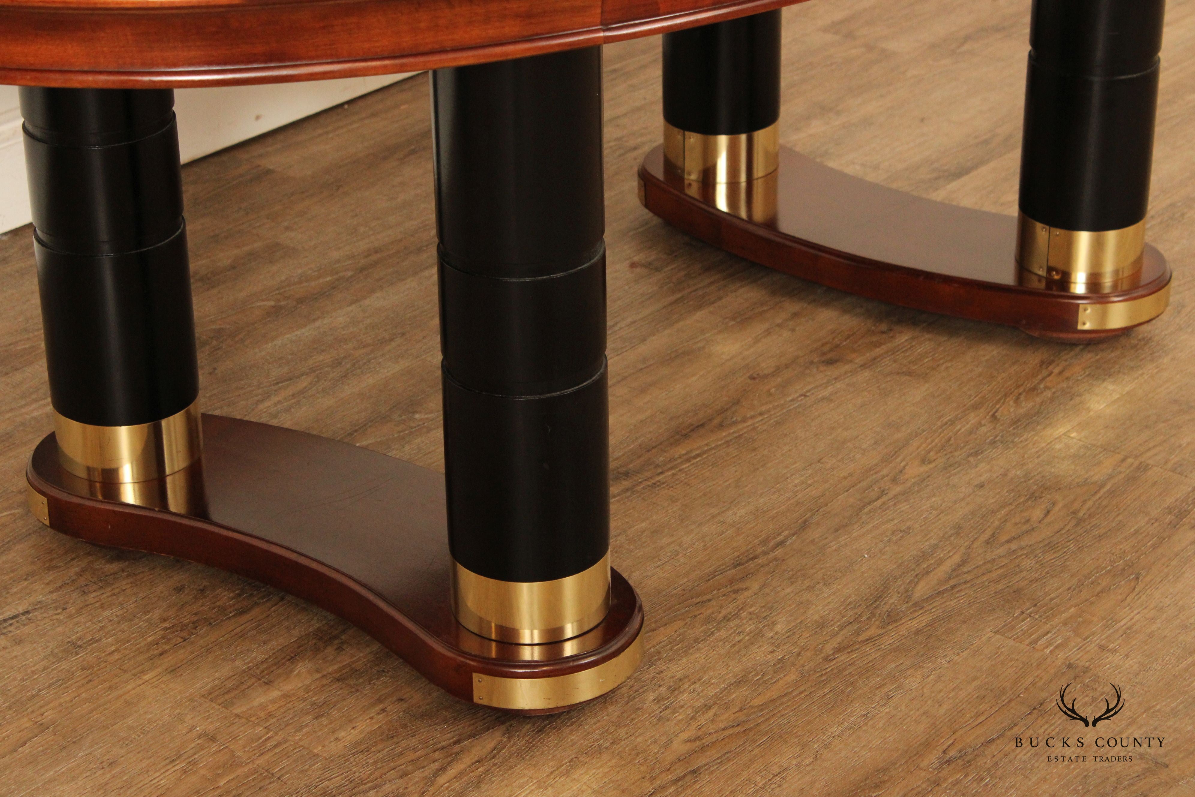 Stanley Empire Style Extendable Oval Cherry Dining Table