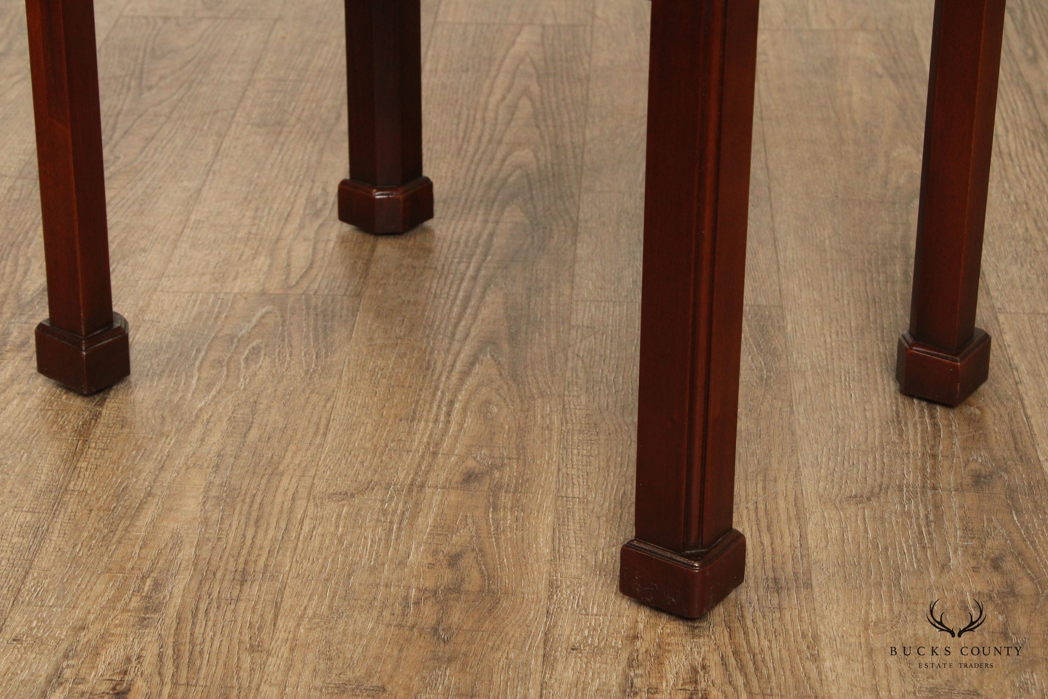 Link-Taylor Chippendale Style Pair of Mahogany Stools