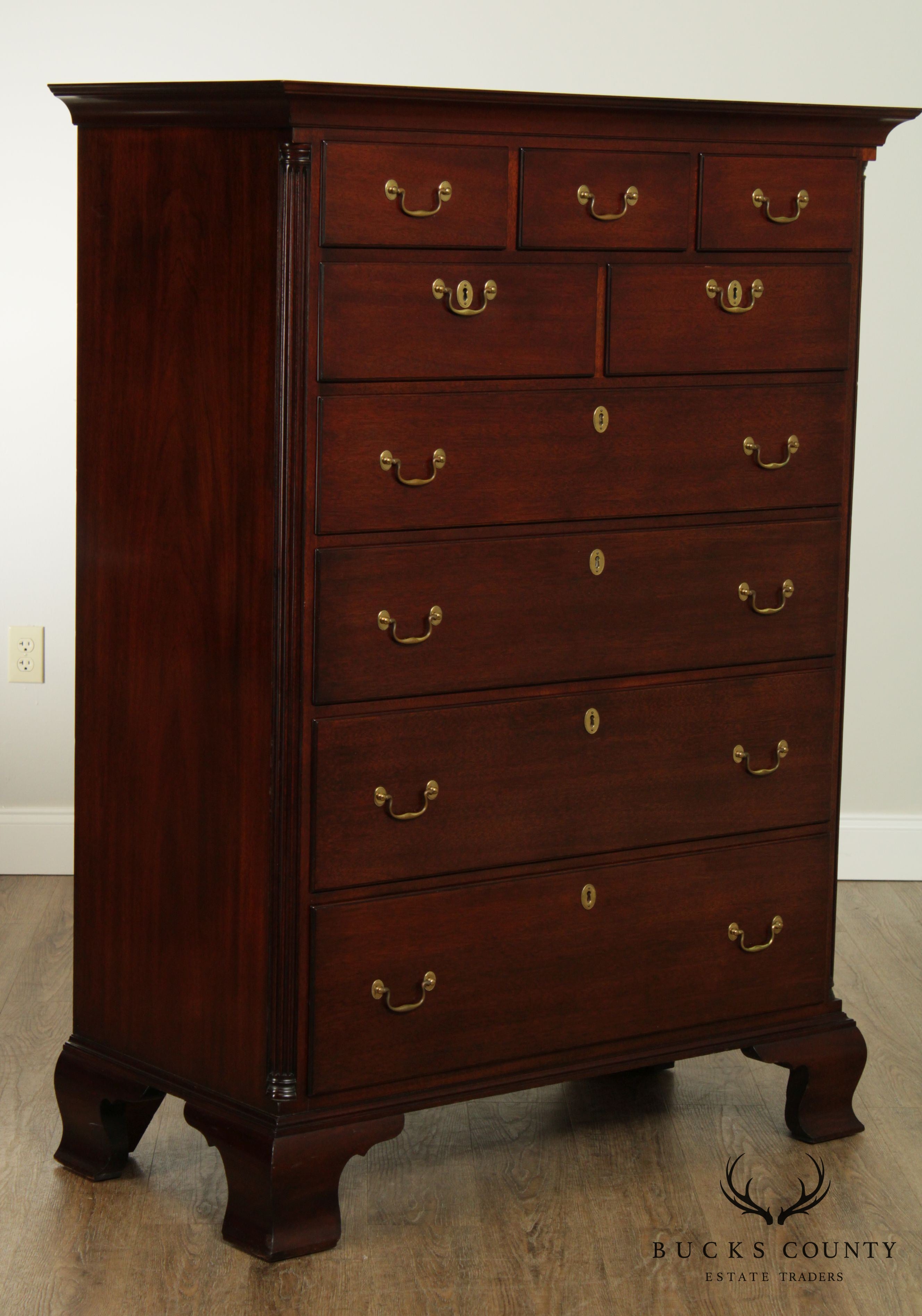 Kindel Winterthur Reproduction Mahogany Chippendale Style High Chest