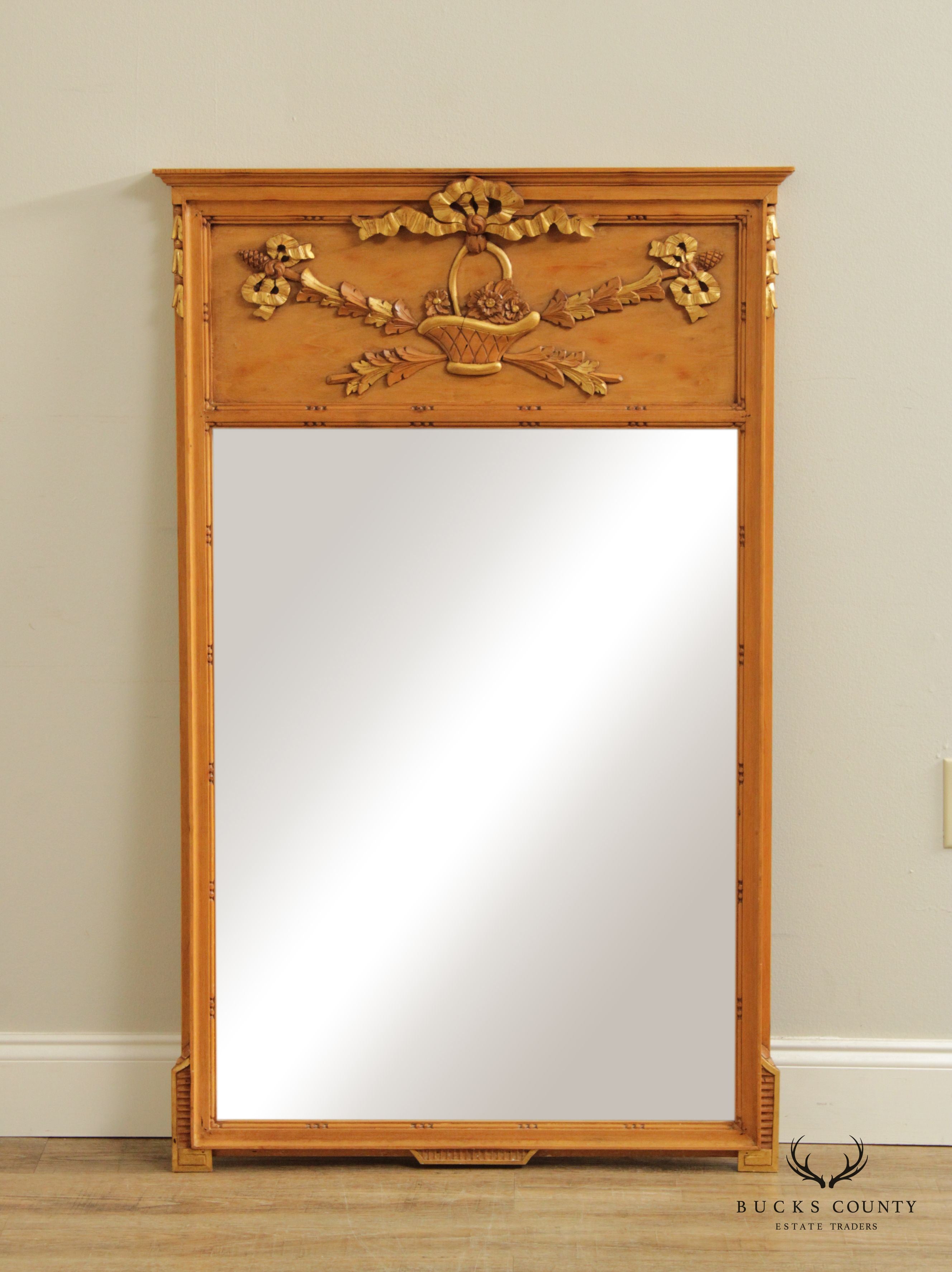 French Louis XVI Style Vintage Trumeau Mirror