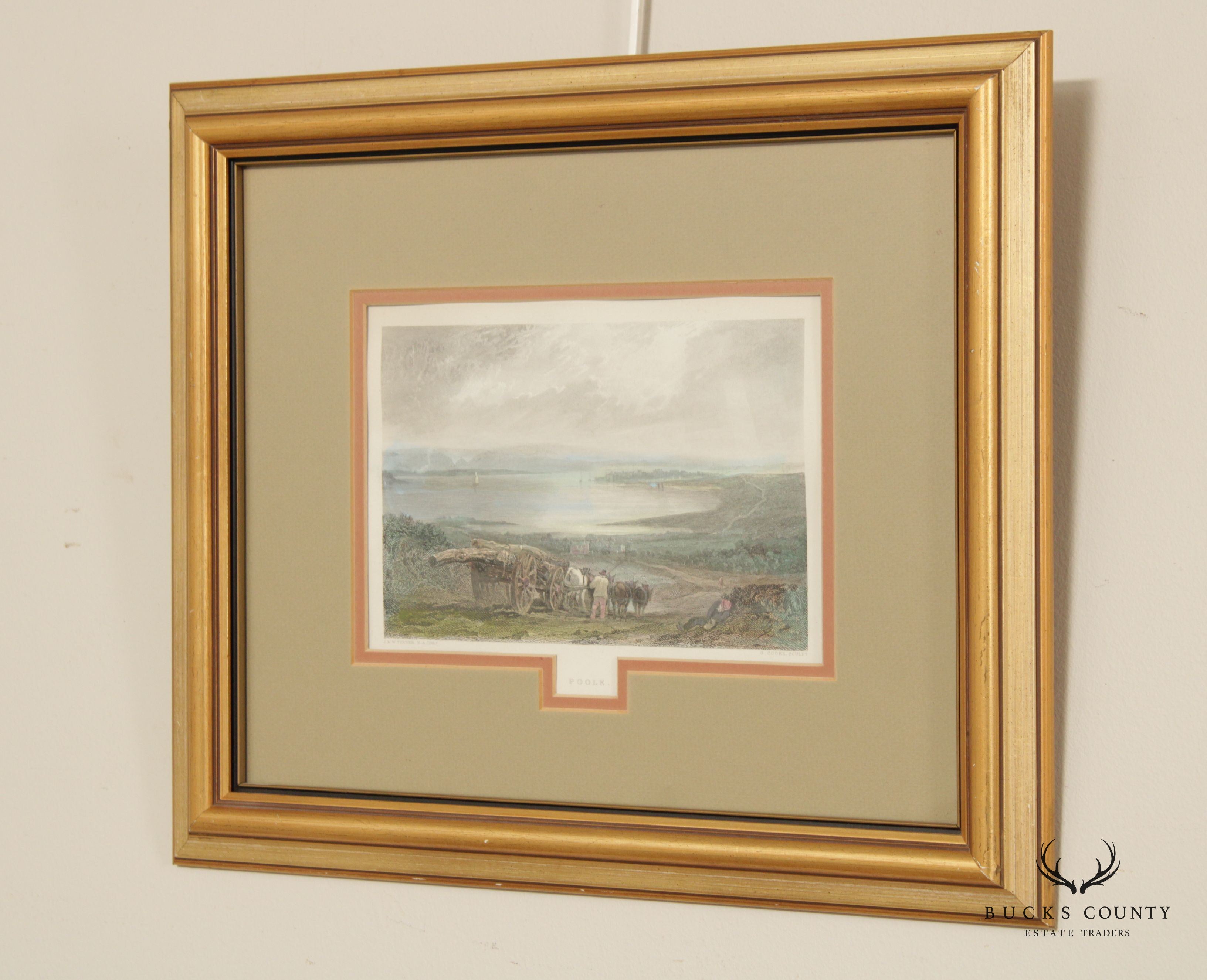 19th C. English 'Poole' After J. M. W. Turner Hand-Colored Engraving