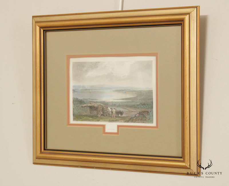 19th C. English 'Poole' After J. M. W. Turner Hand-Colored Engraving
