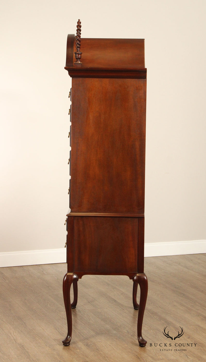 Councill Craftsmen Queen Anne Style Mahogany Highboy
