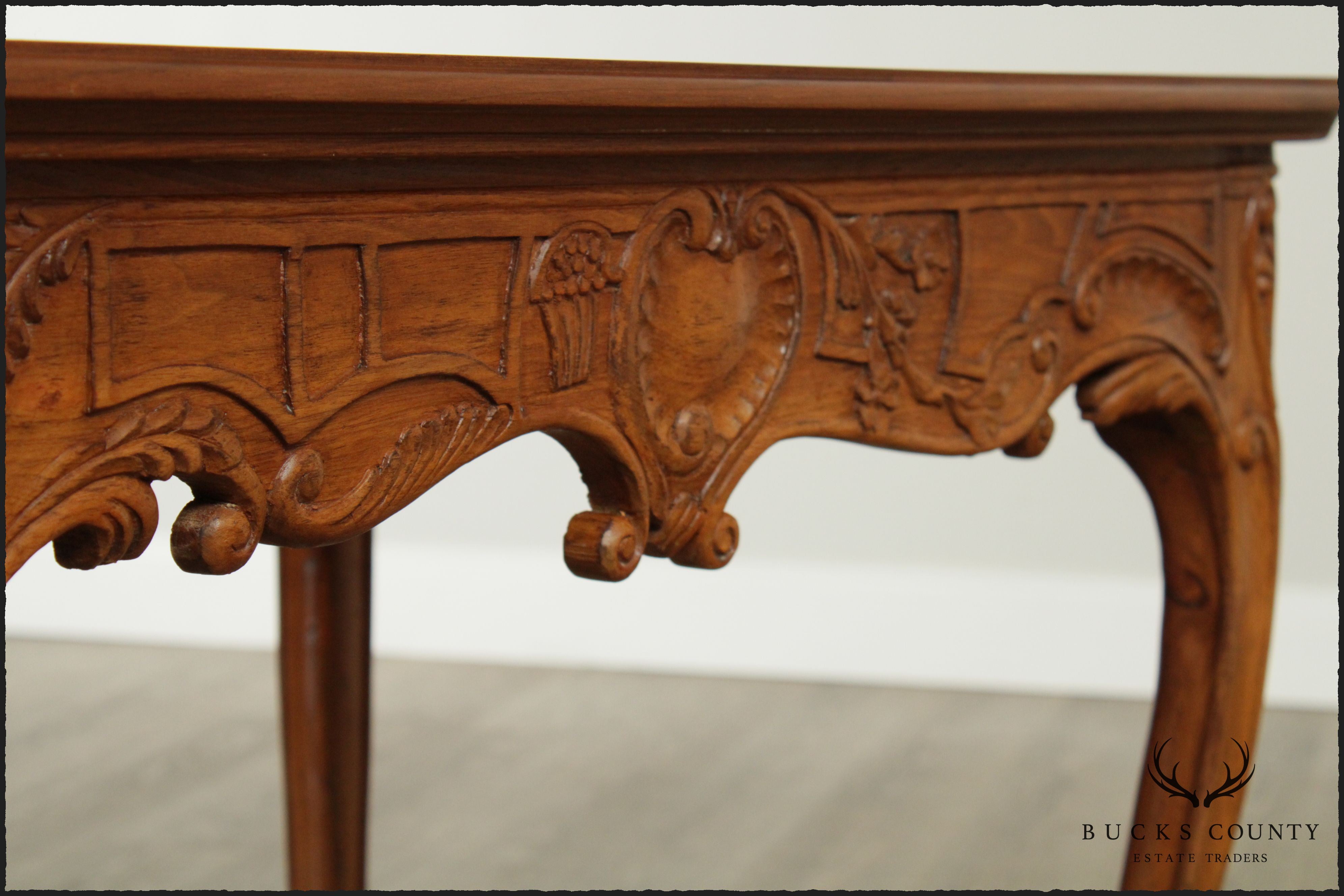 French Influenced Custom Patriotic Marquetry Inlaid Side Table