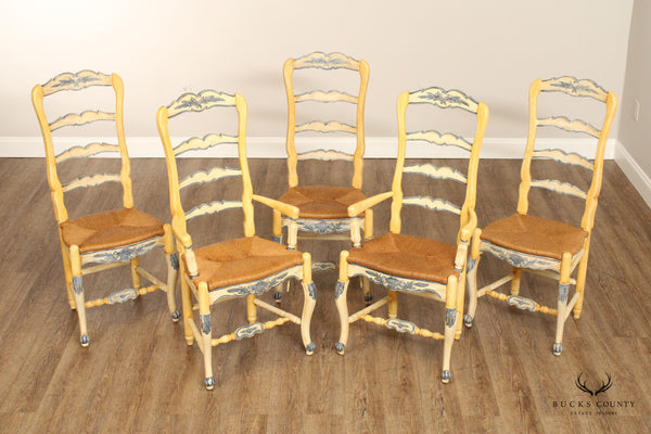Habersham 'New Country' Set of Five Rush Seat Dining Chairs