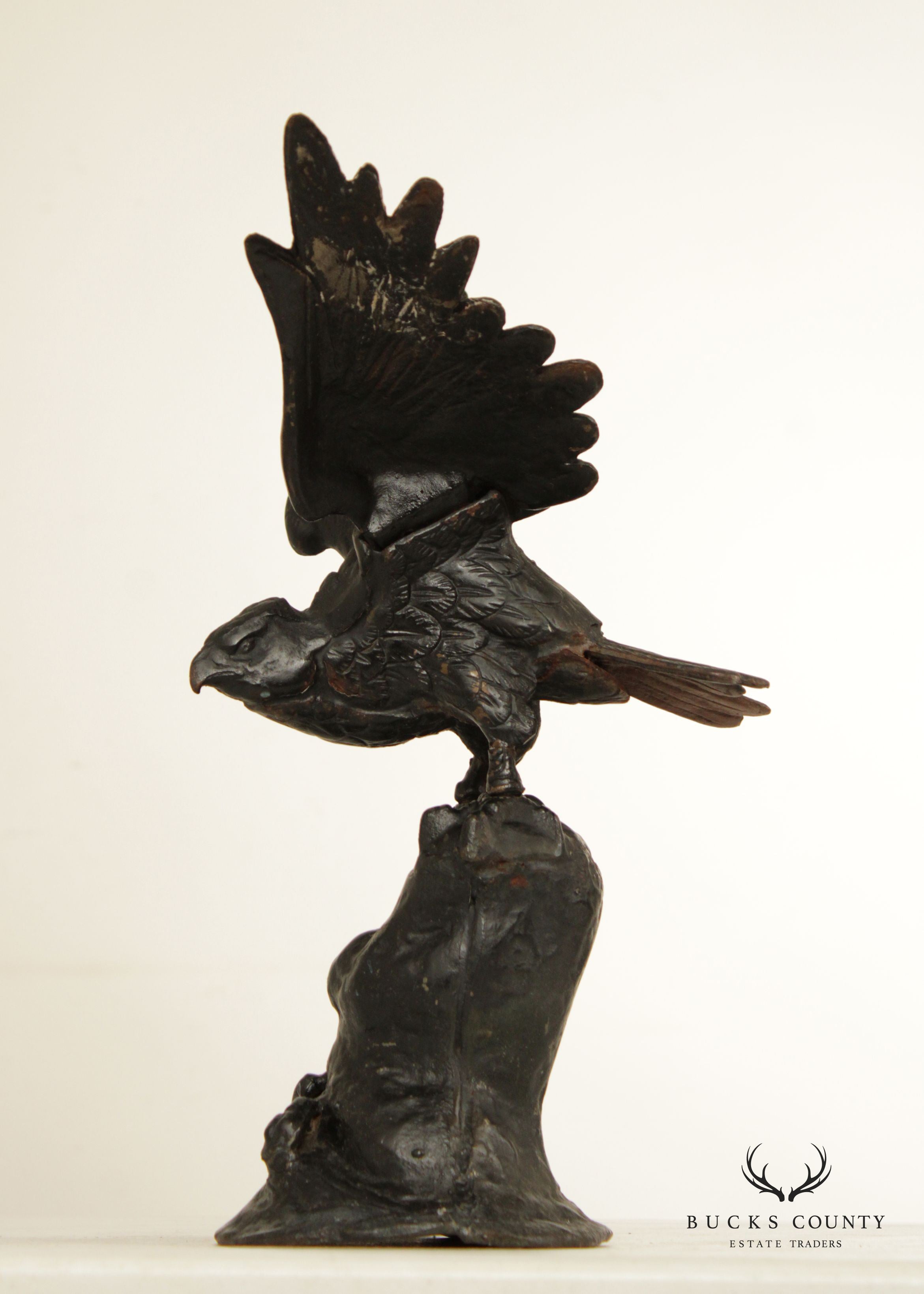 Japanese Meiji Style Cast Iron Eagle Sculpture