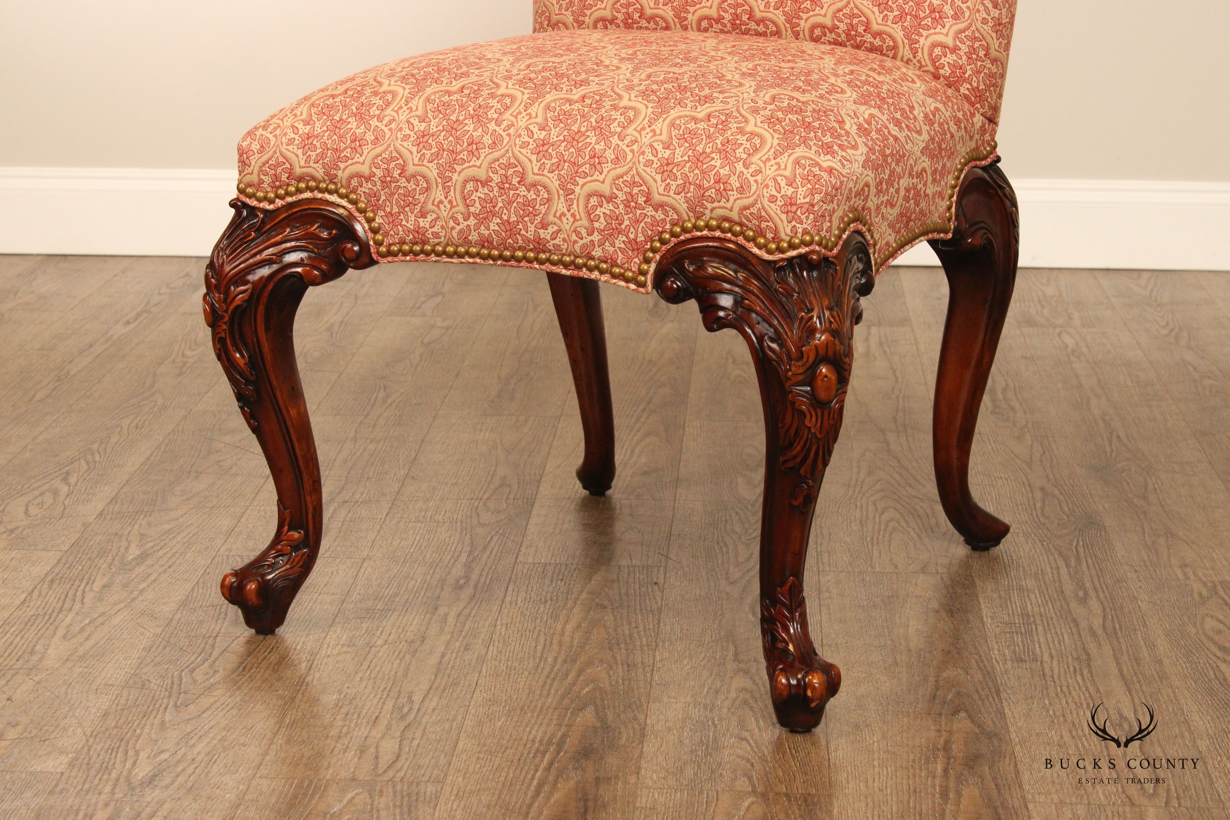 Theodore Alexander Althorp Living History Carved Mahogany Side Chair