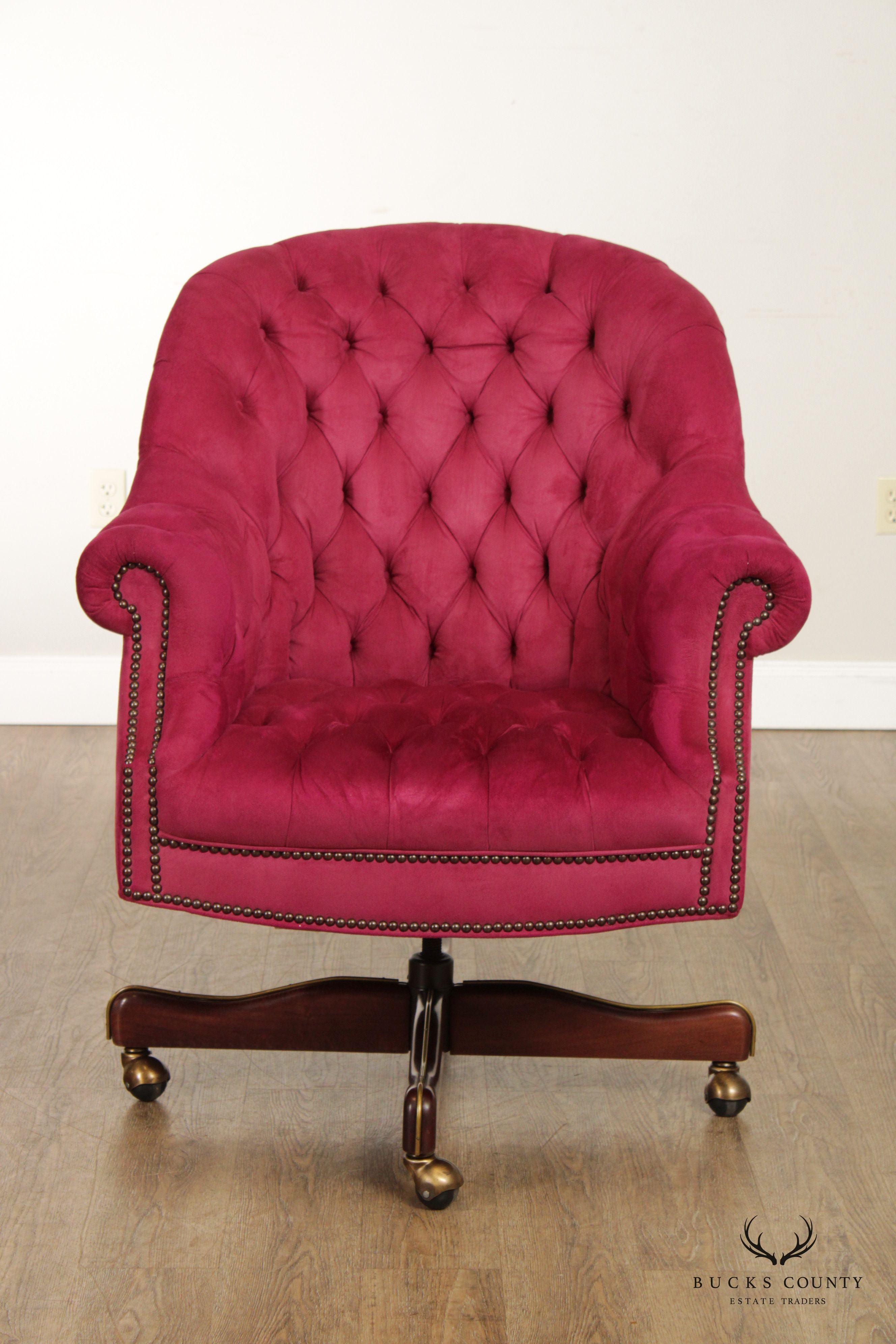 Custom Quality Tufted Upholstered Club Desk Chair