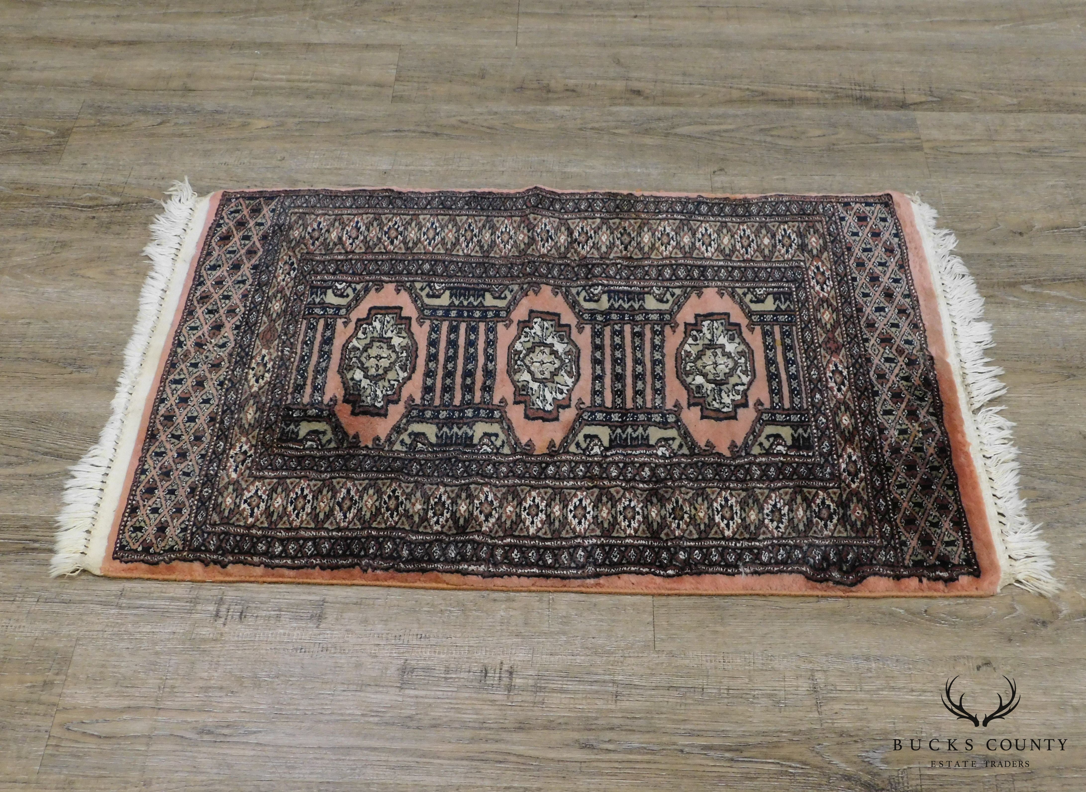 Vintage Hand Woven 42" x 25" Bokara Rug