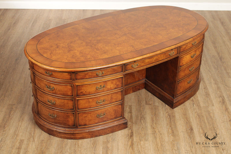 FRANCESCO MOLON BURL WOOD  OVAL PARTNERS DESK