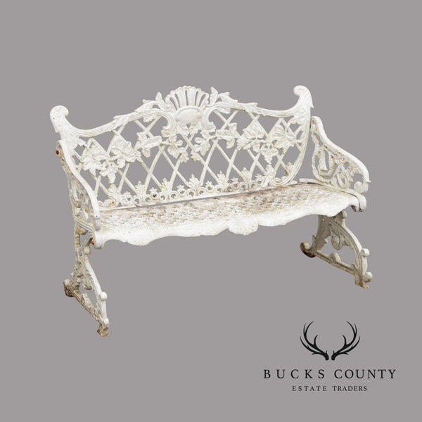 Vintage Victorian Style Cast Iron Patio Garden Bench Settee