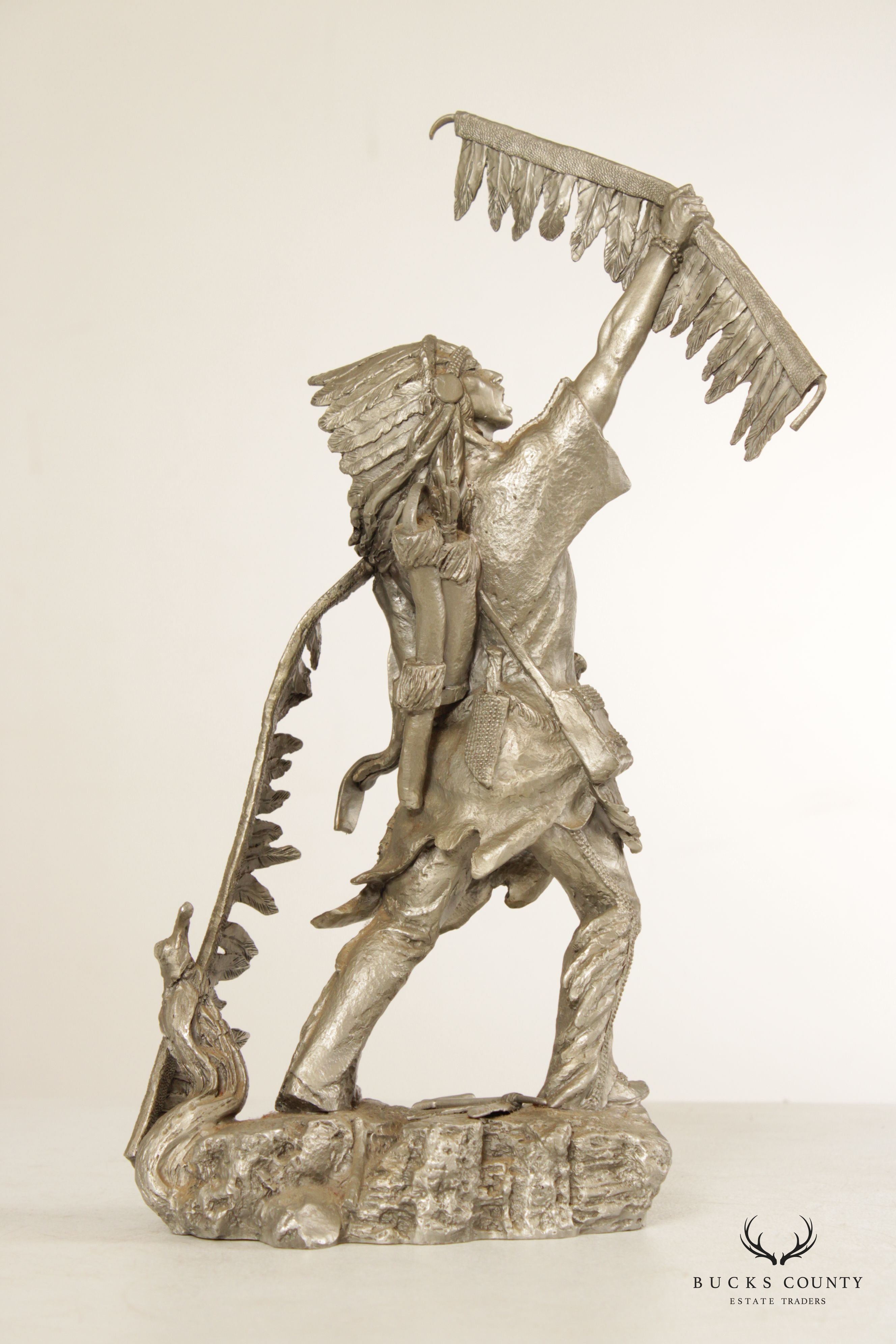 Jim Ponter Native American 'Blackfoot Chief' Pewter Statue