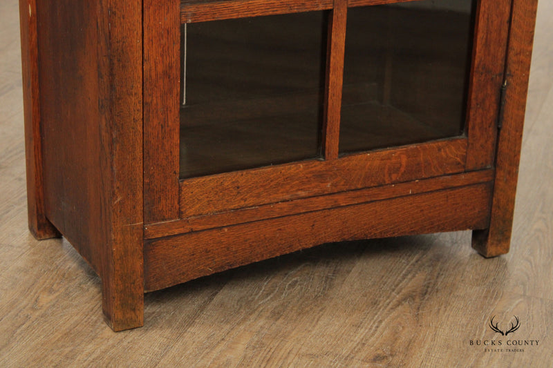 Lifetime Antique Mission Oak Glass Door Bookcase Cabinet