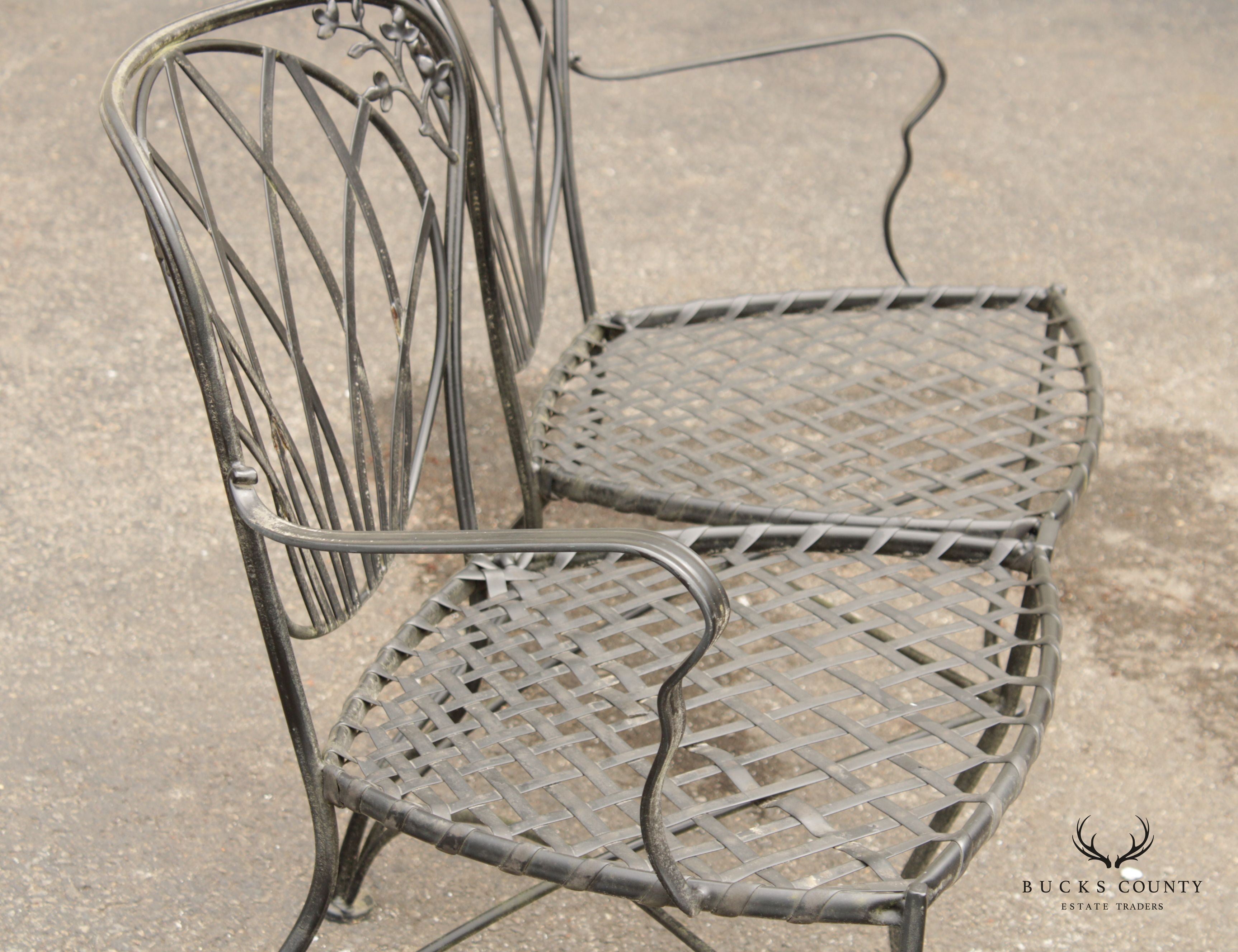 Vintage Wrought Iron Outdoor Garden Settee