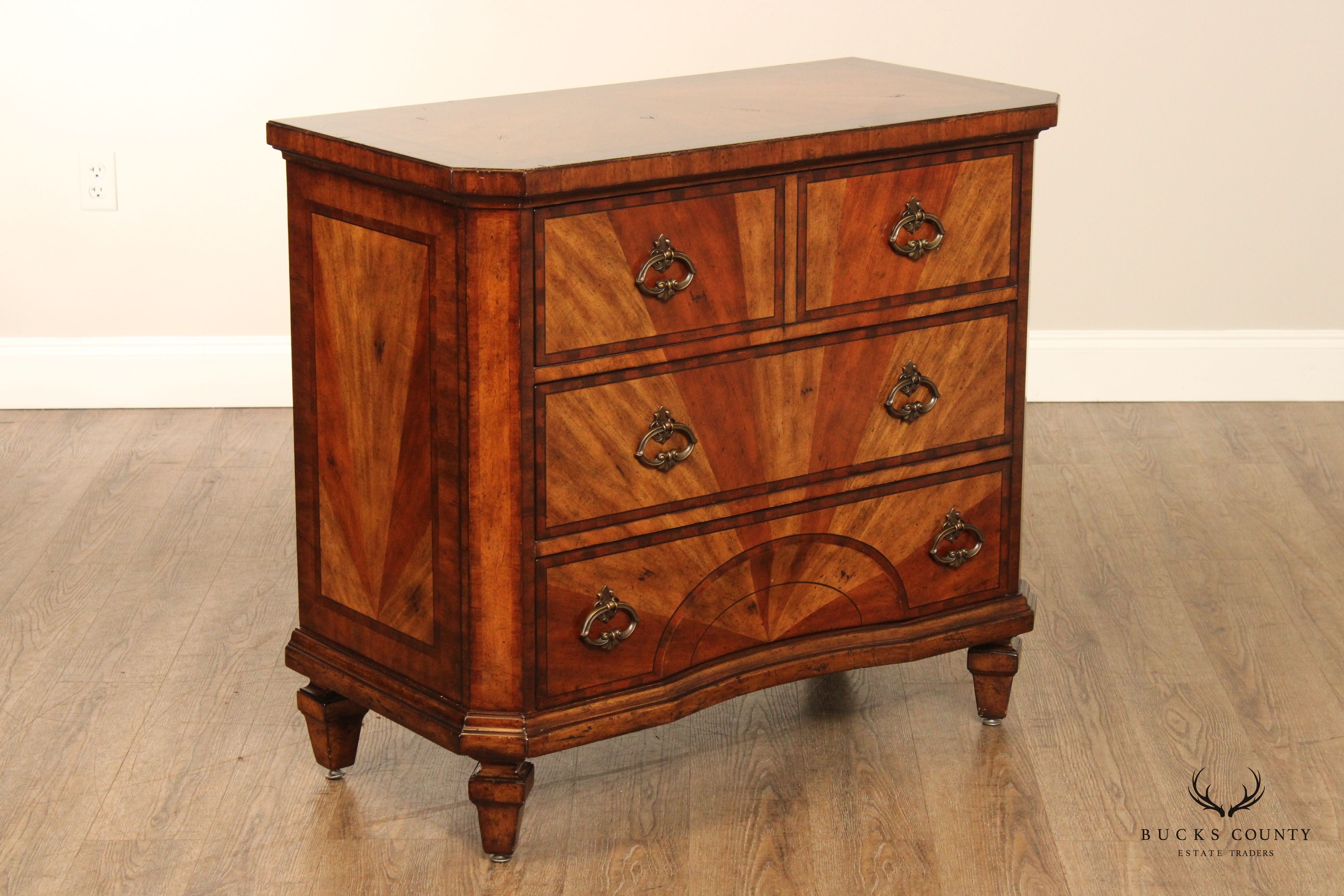 Artistica Pair of Parquetry Sunburst Chests of Drawers