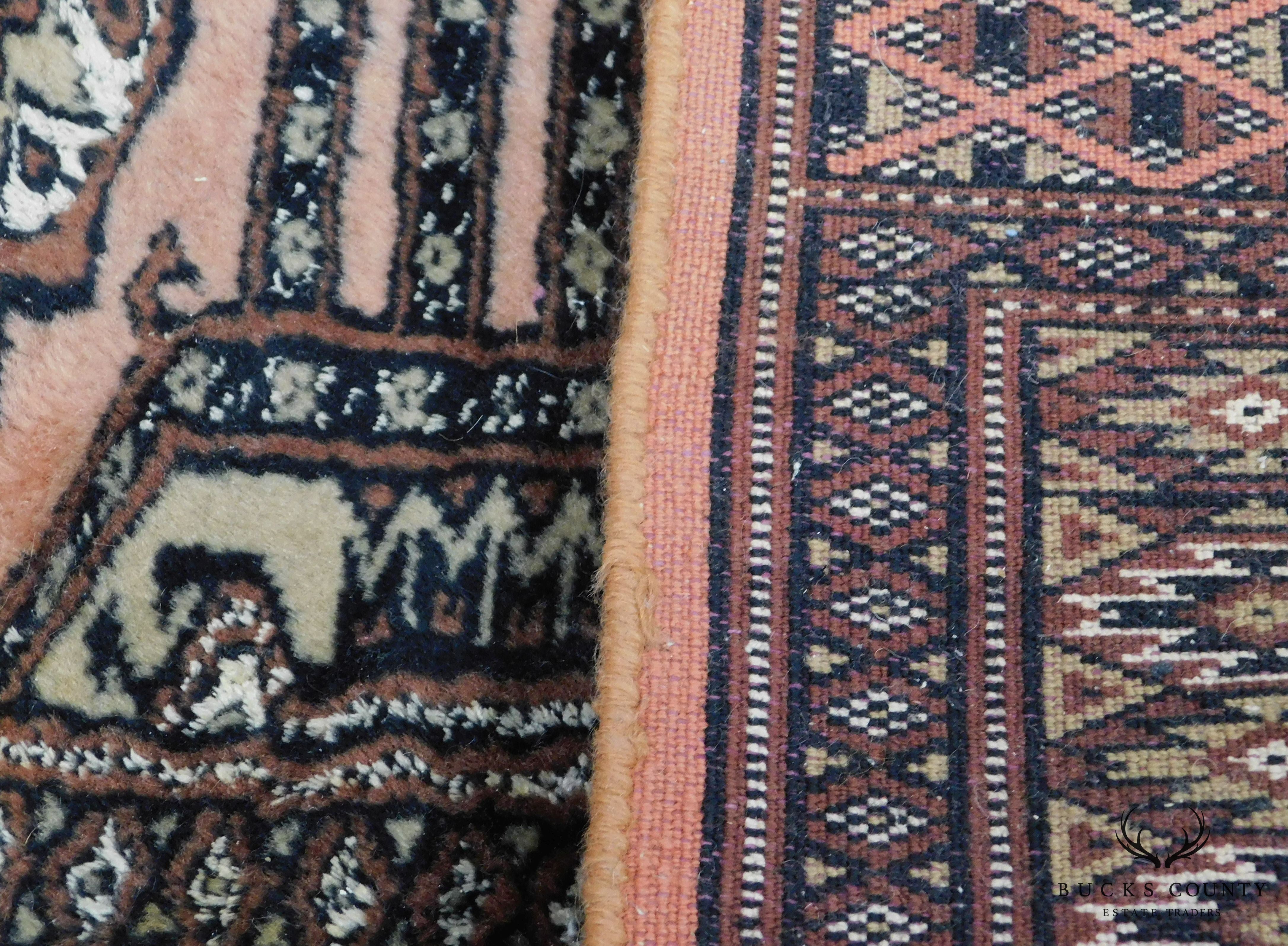 Vintage Hand Woven 42" x 25" Bokara Rug