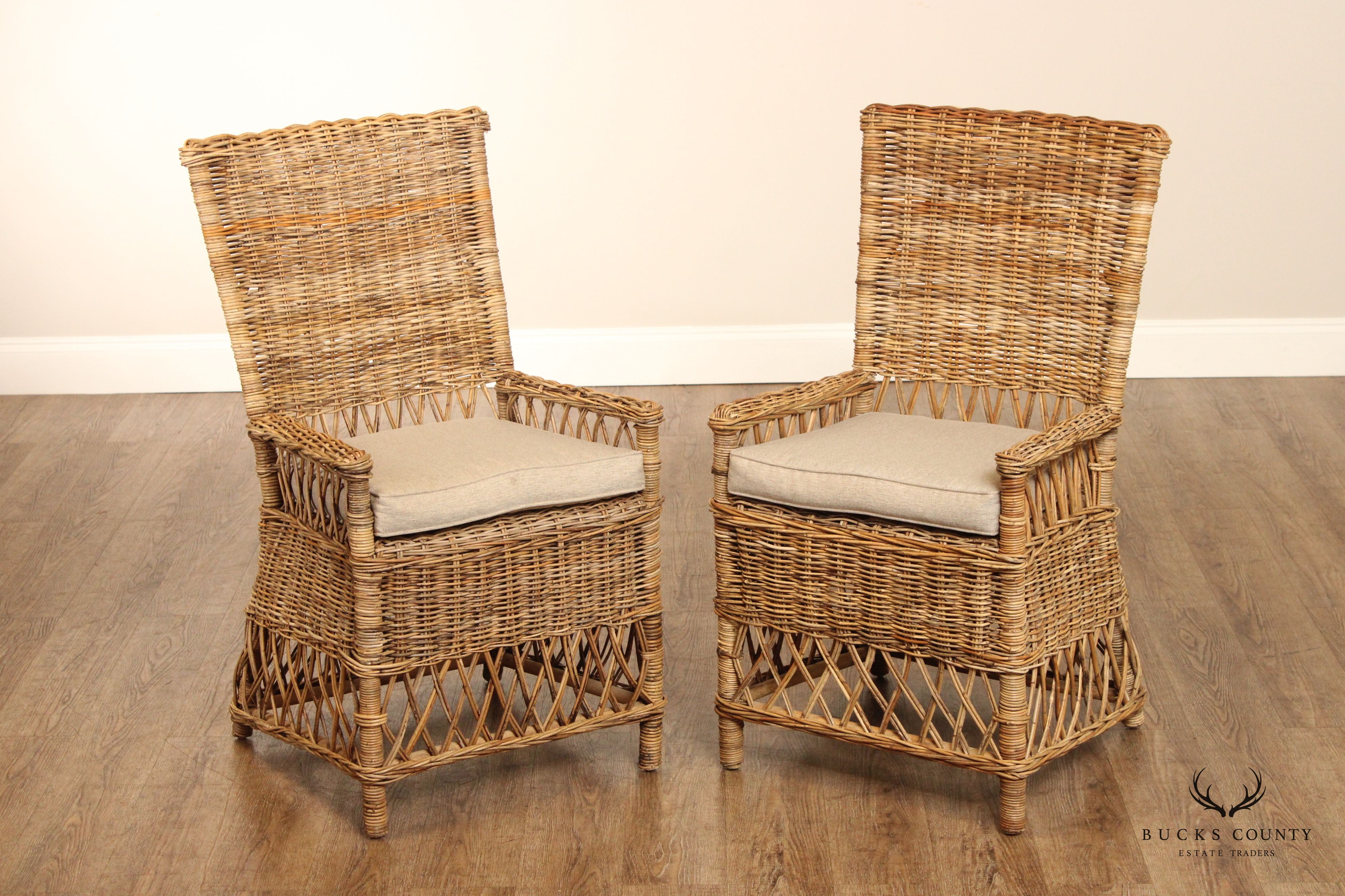 Birch Lane Pair of 'Lynnford' Wicker Armchairs