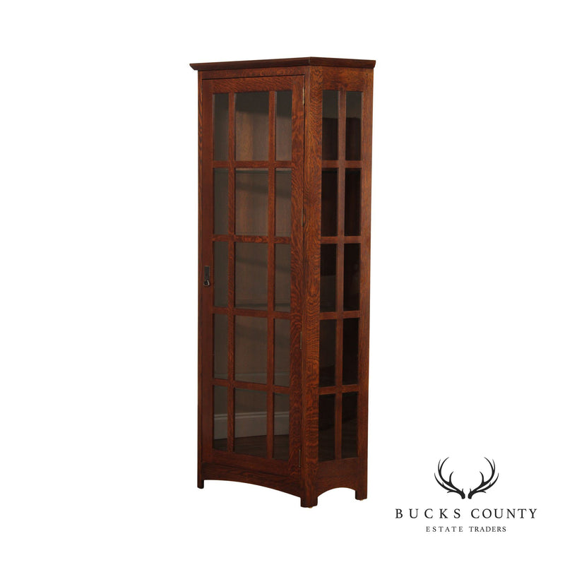 Stickley Mission Collection Oak Angled Corner Cabinet