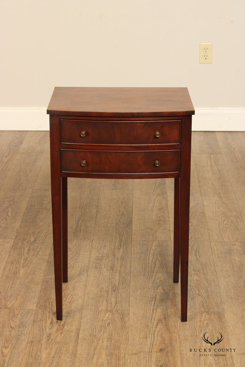 Wm. A. Berkey hepplewhite Style Mahogany Two-Drawer Side Table