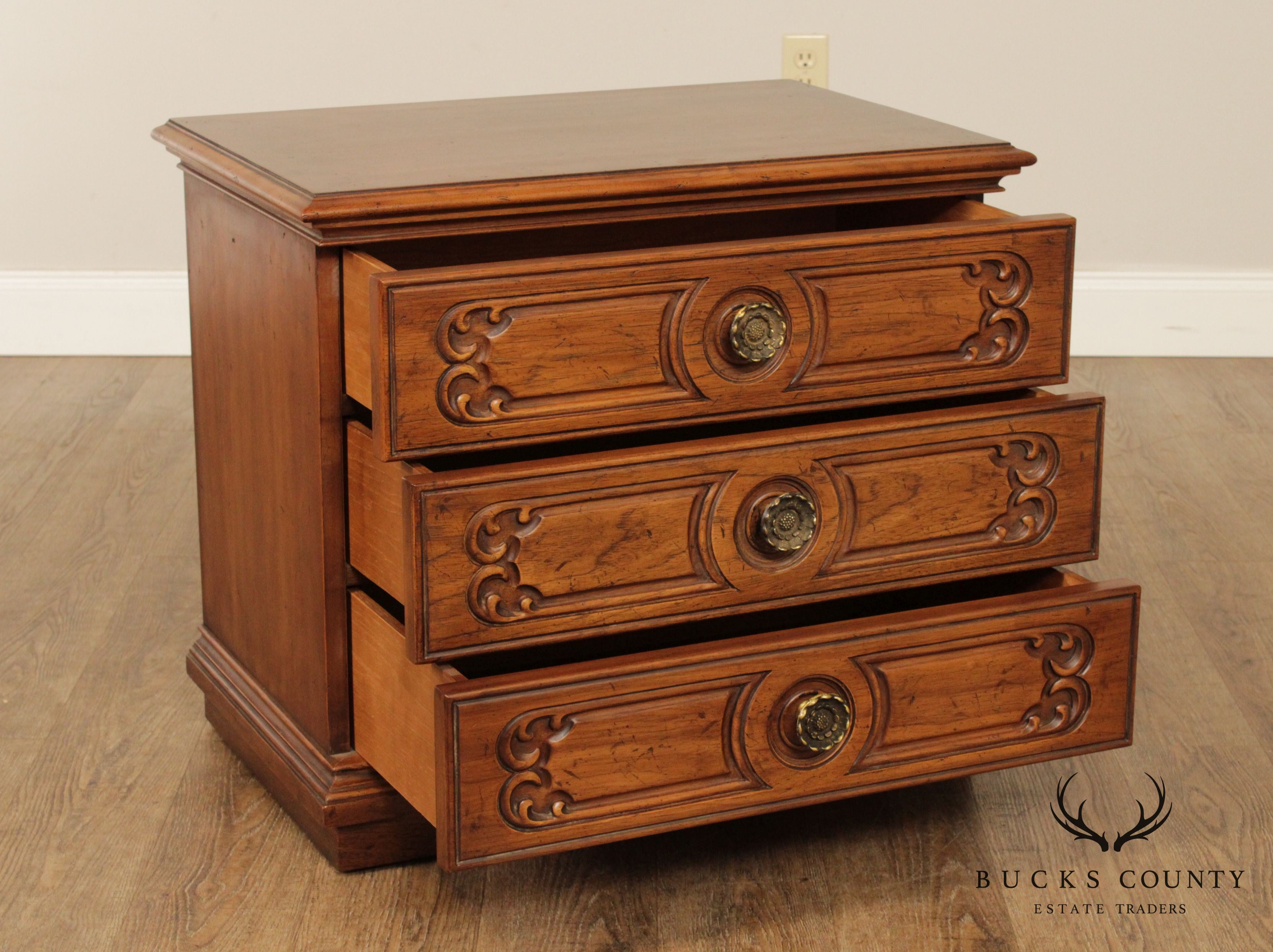 Heritage Grand Tour Collection Vintage Walnut 3 Drawer Chest, Nightstand