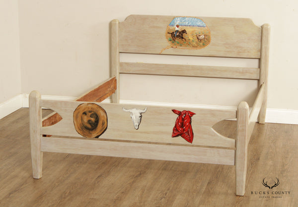 Western Style Custom Hand-Painted Full Size Bed Frame