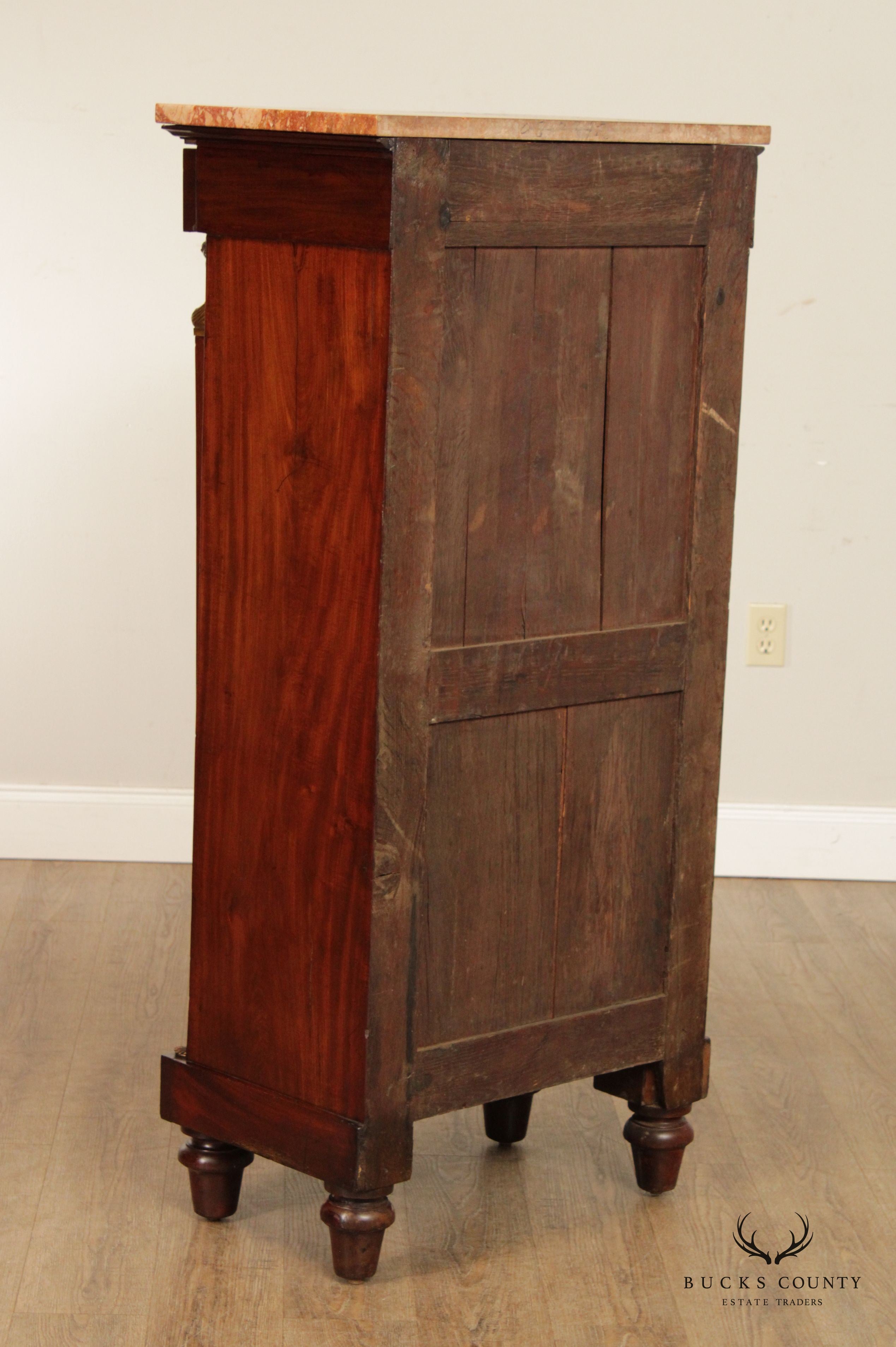 French Empire Style Gilt Bronze Mounted Mahogany Secretaire a Abattant