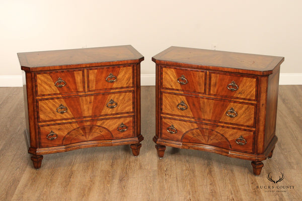 Artistica Pair of Parquetry Sunburst Chests of Drawers