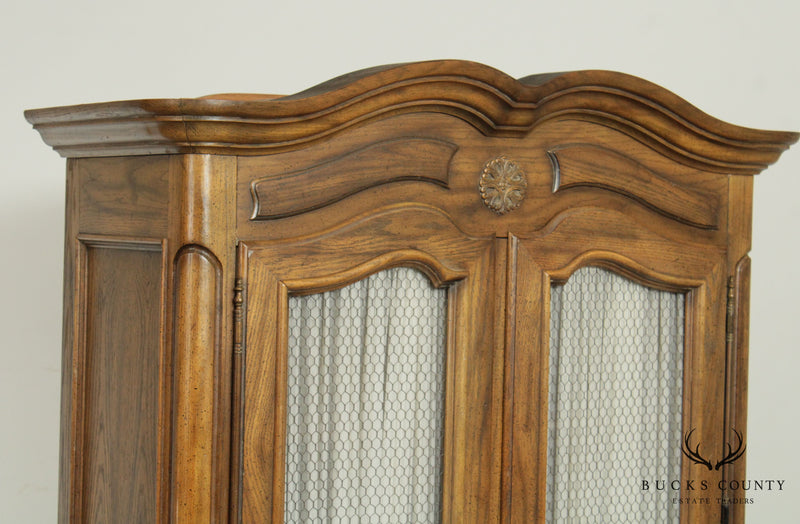 French Louis XV Style Vintage Pair Oak Armoire