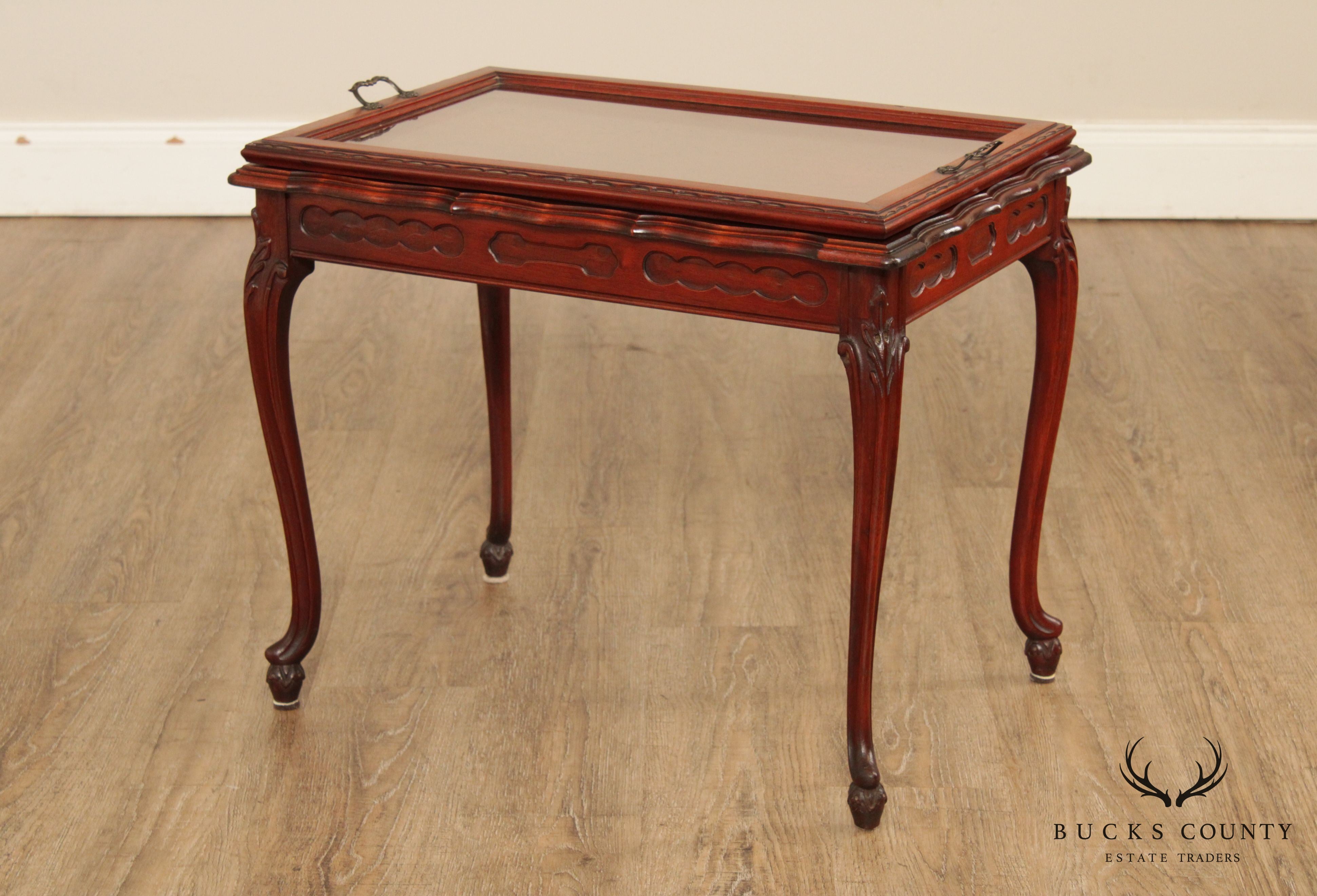 1930 French Style Mahogany Tray Top Coffee Table