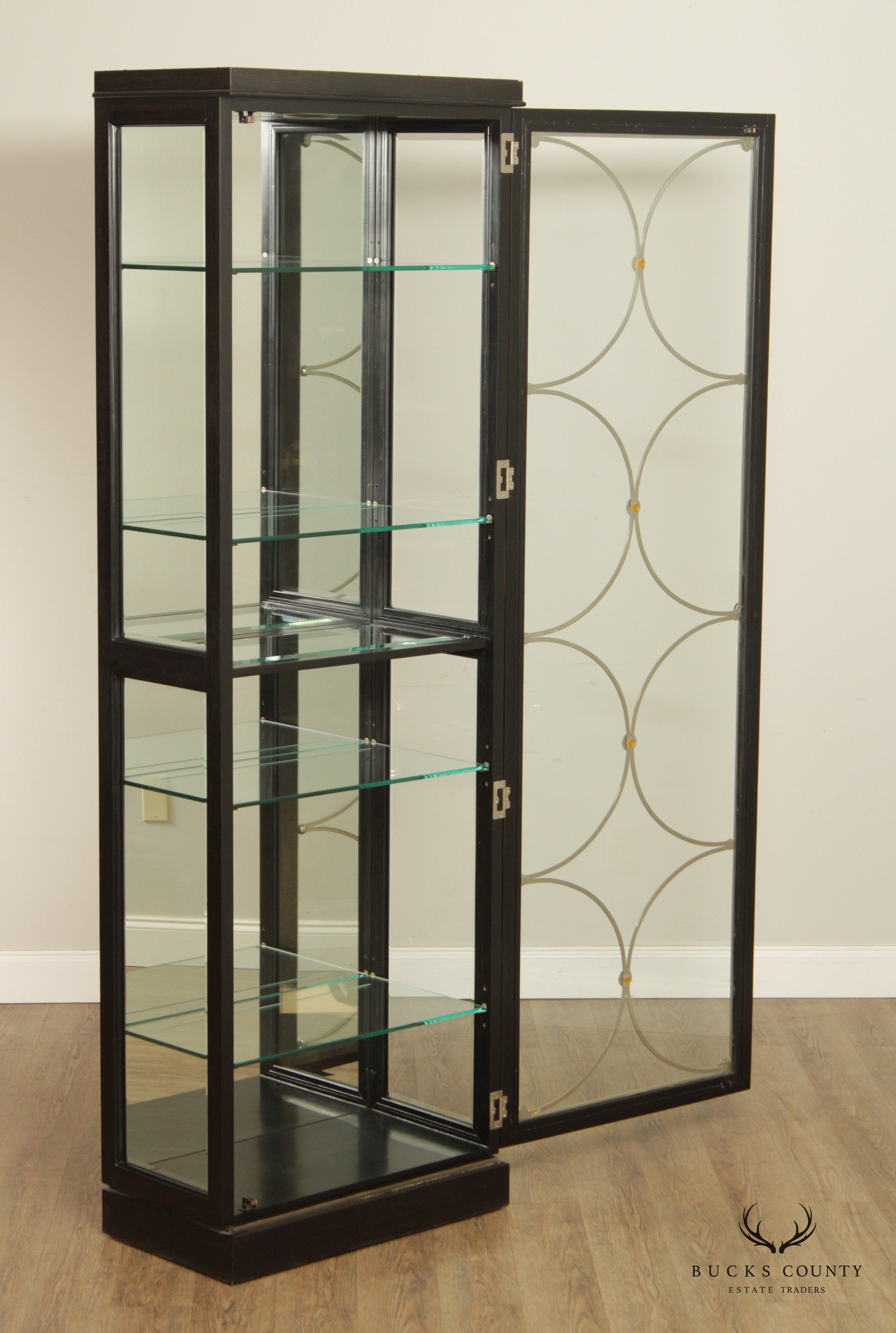 Contemporary Five Tier Illuminated China Display Cabinet