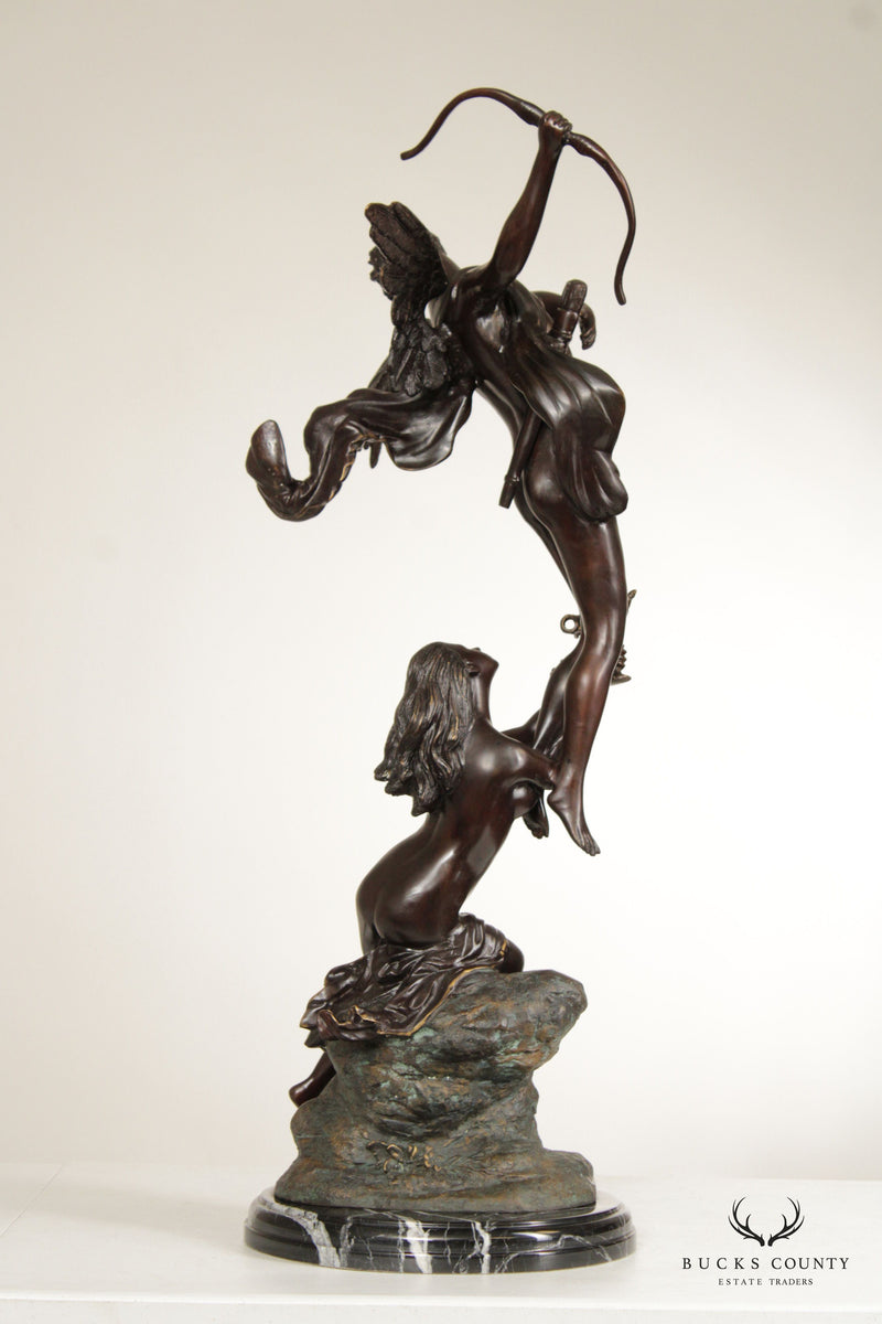 Maitland Smith Bronze Cupid Sculpture