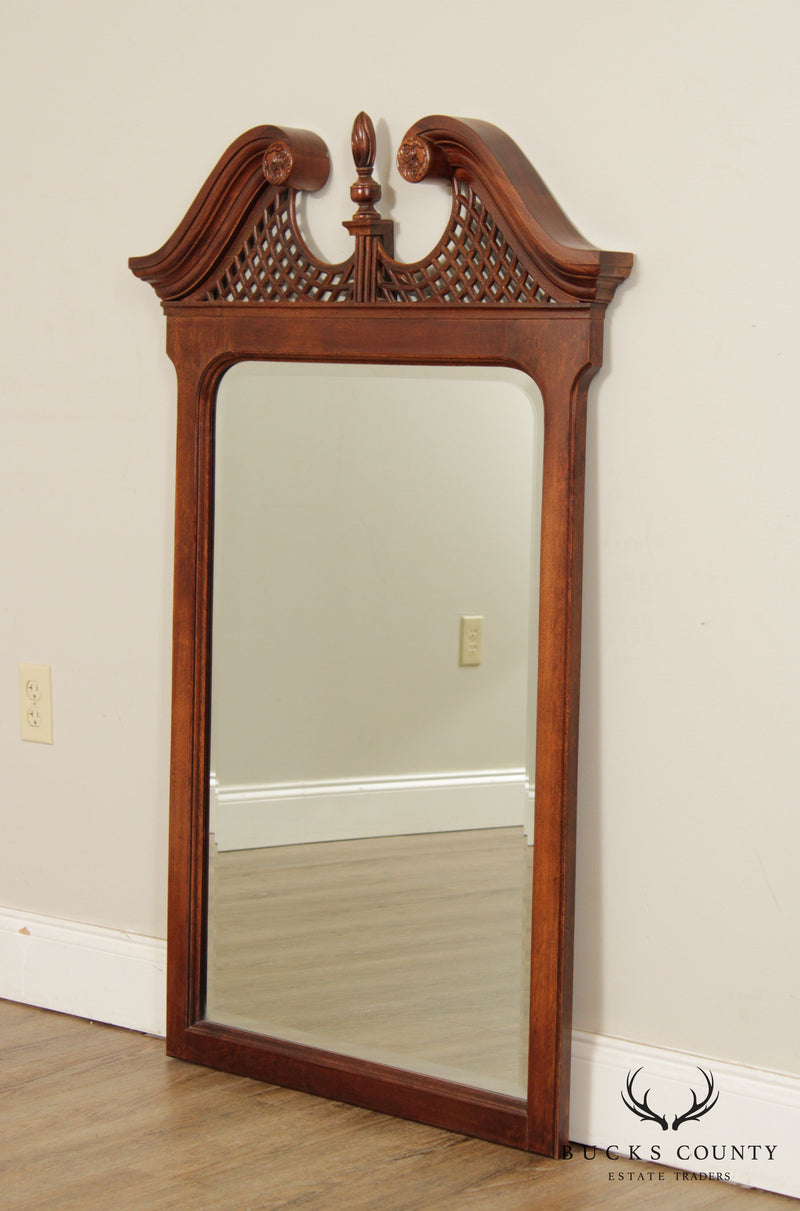 Chippendale Style Cherry Beveled Mirror