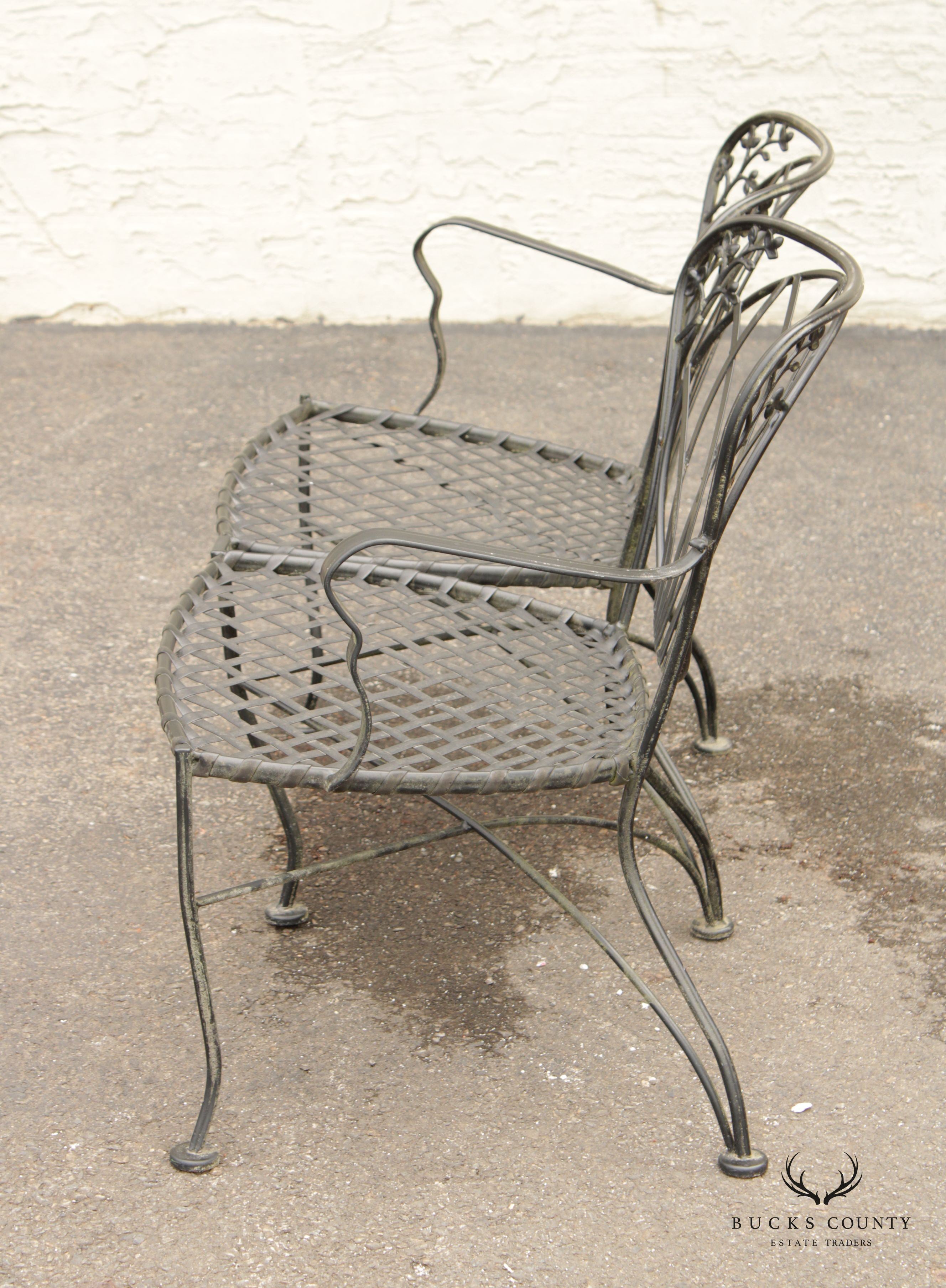 Vintage Wrought Iron Outdoor Garden Settee