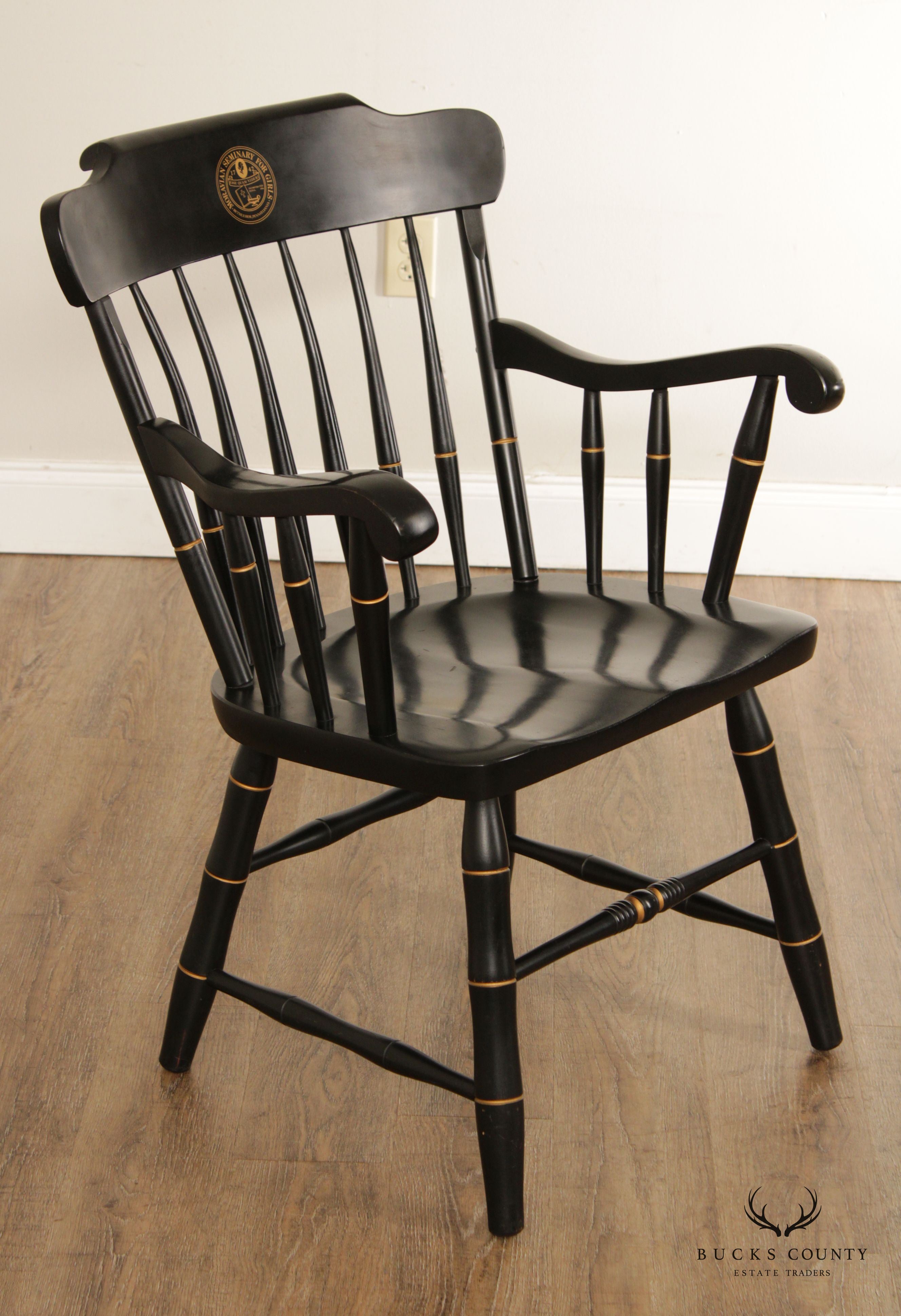 Moravian Seminary For Girls Black Painted Windsor Armchair