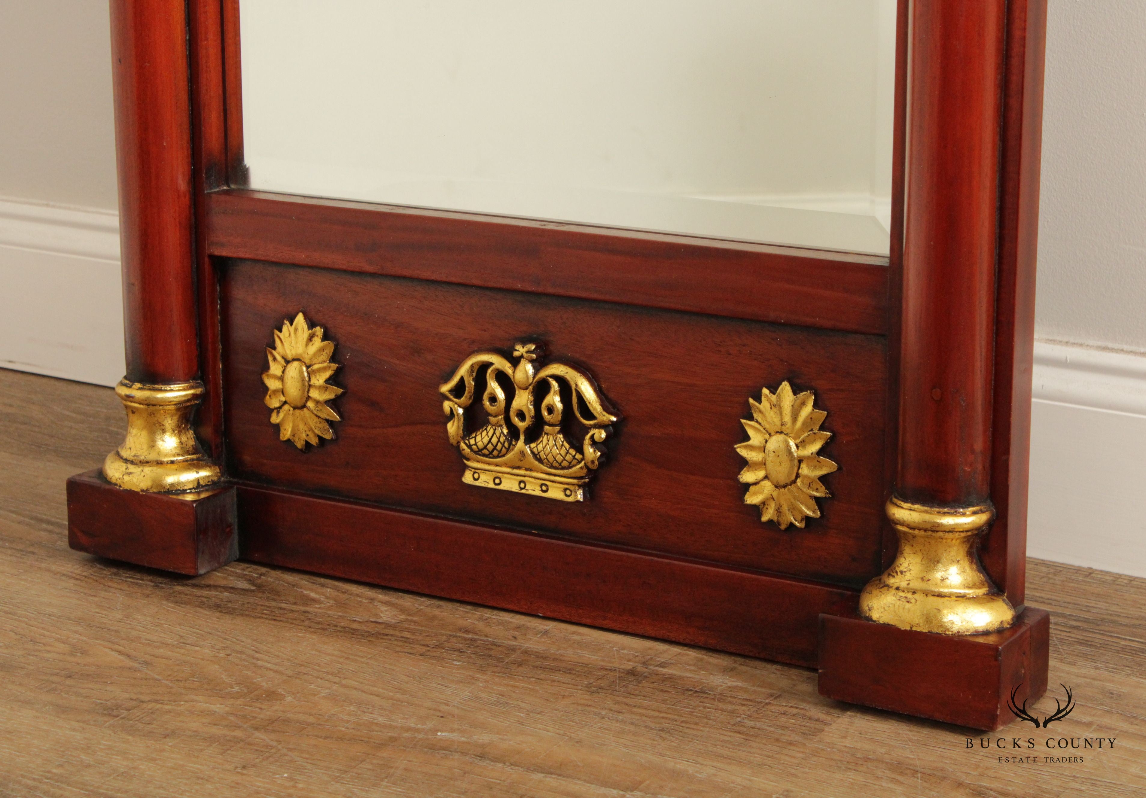 Federal Style Mahogany Partial Gilt Trumeau Mirror